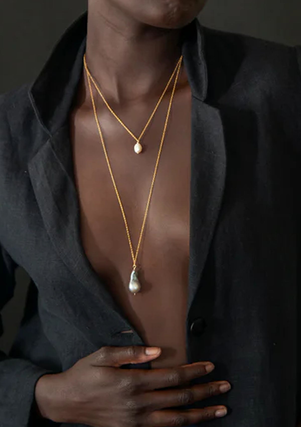 Baroque Pearl Drop 28" Necklace | White