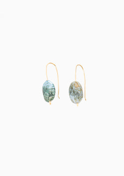Stone Drop Earrings | Textured Blue Opal