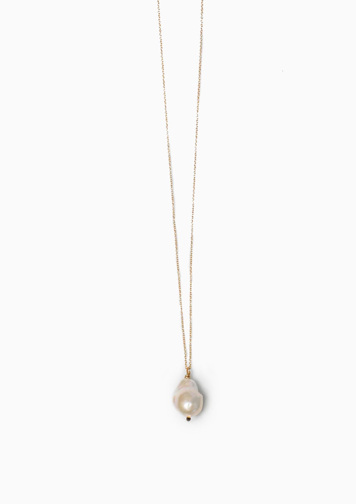 Baroque Pearl Drop 28" Necklace | White