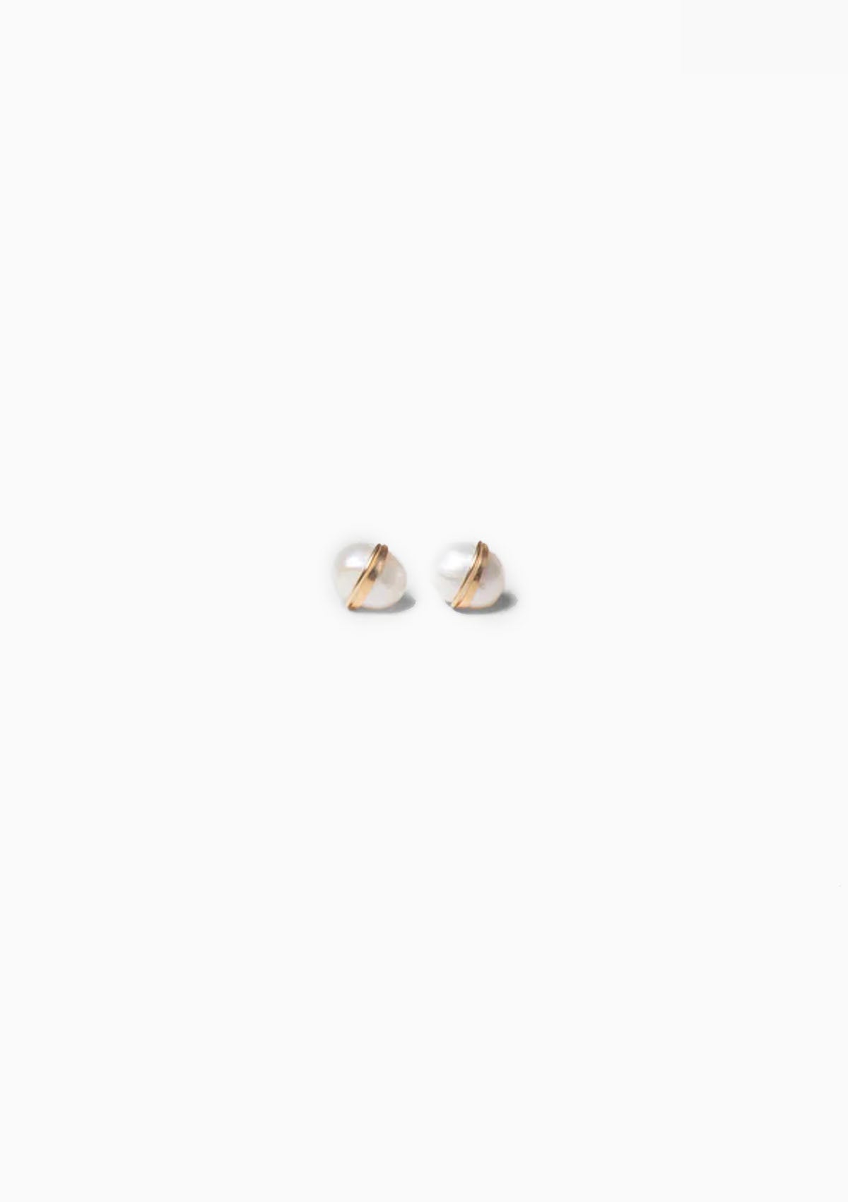 Grande Baroque Pearl Studs | White