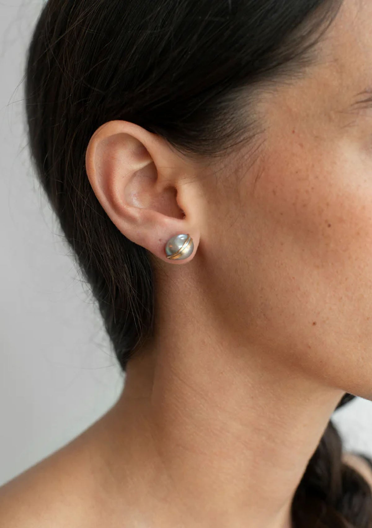 Grande Baroque Pearl Studs | Silver