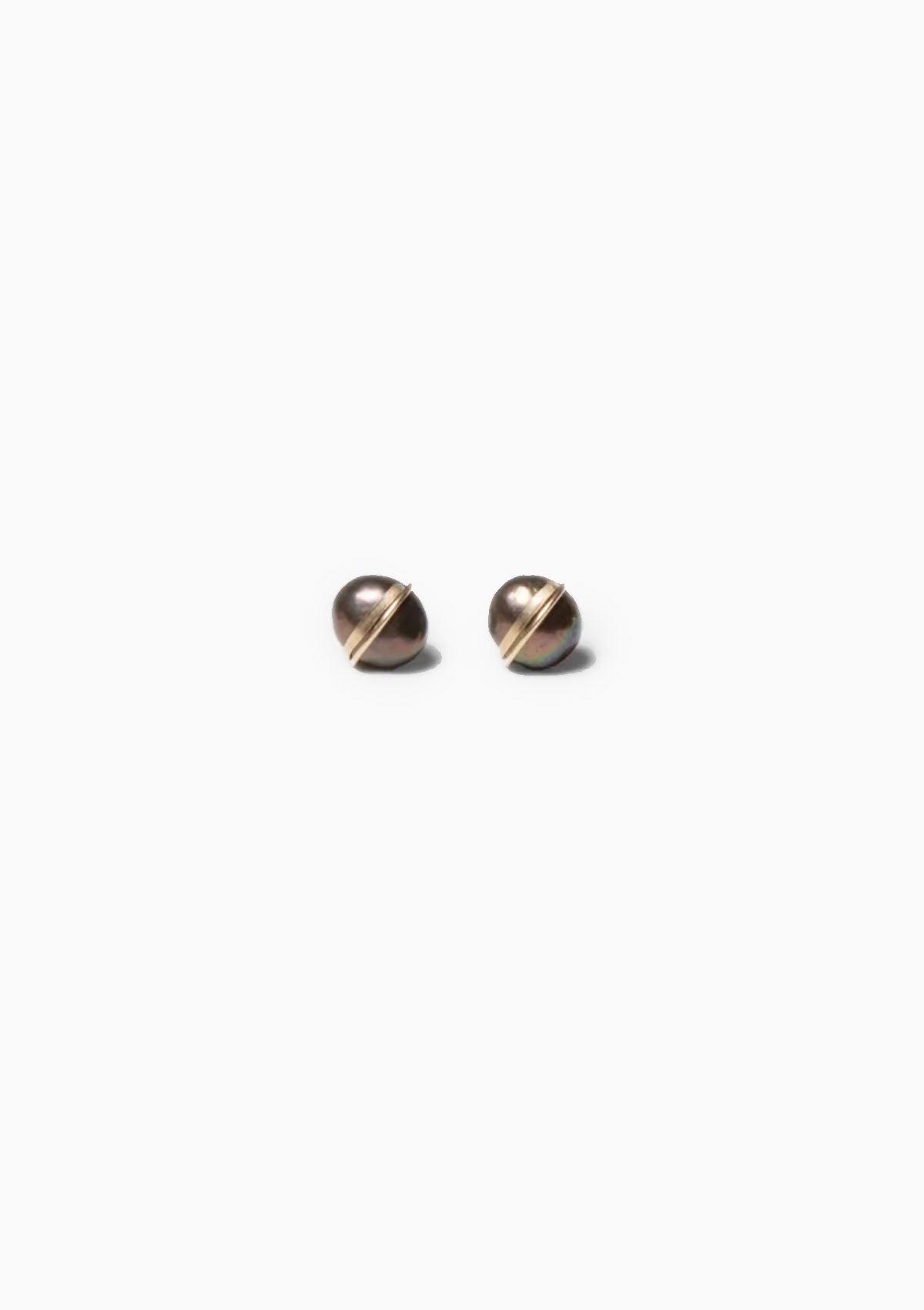 Grande Baroque Pearl Studs | Charcoal