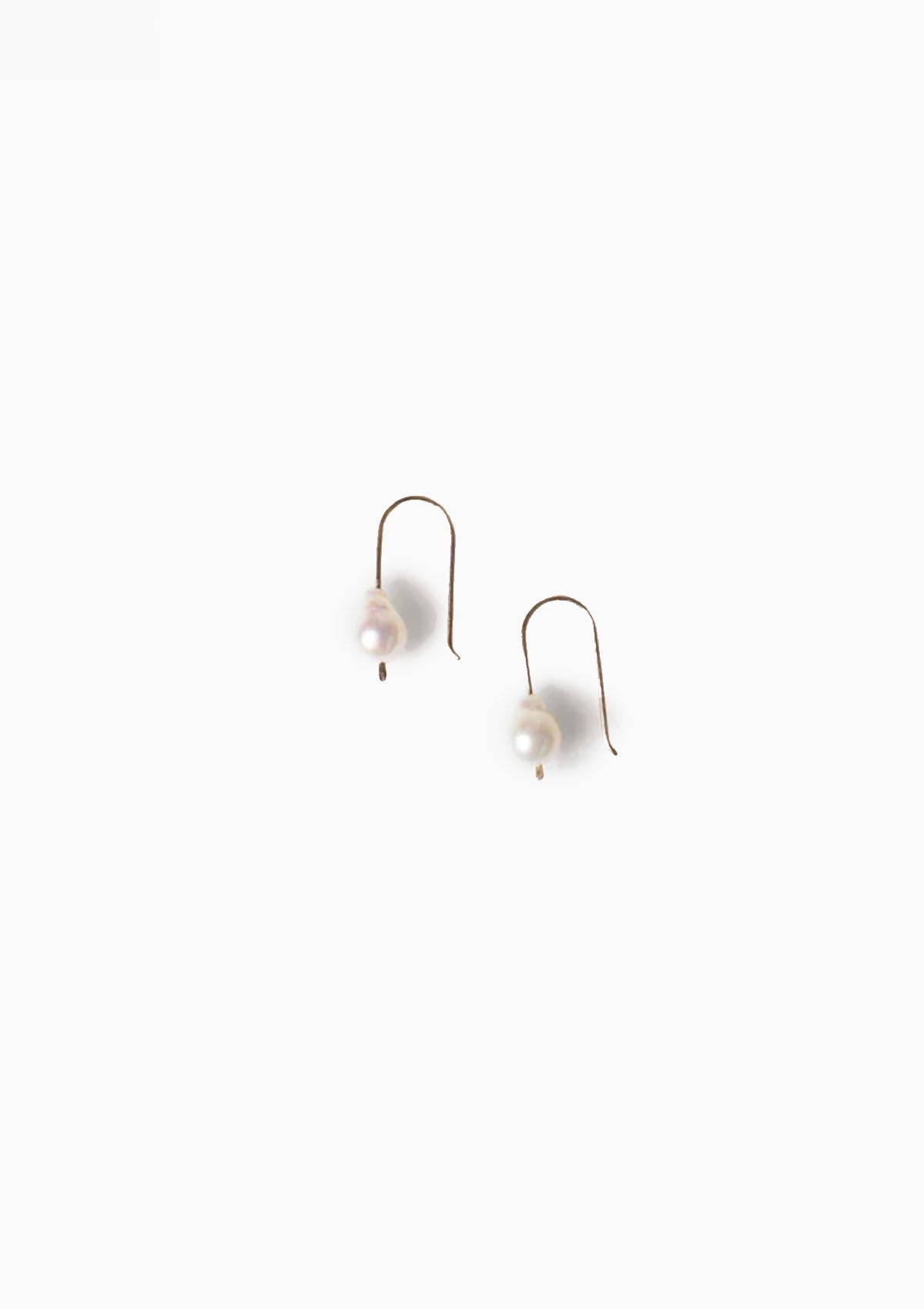 Petite Baroque Pearl Drop Earrings | White