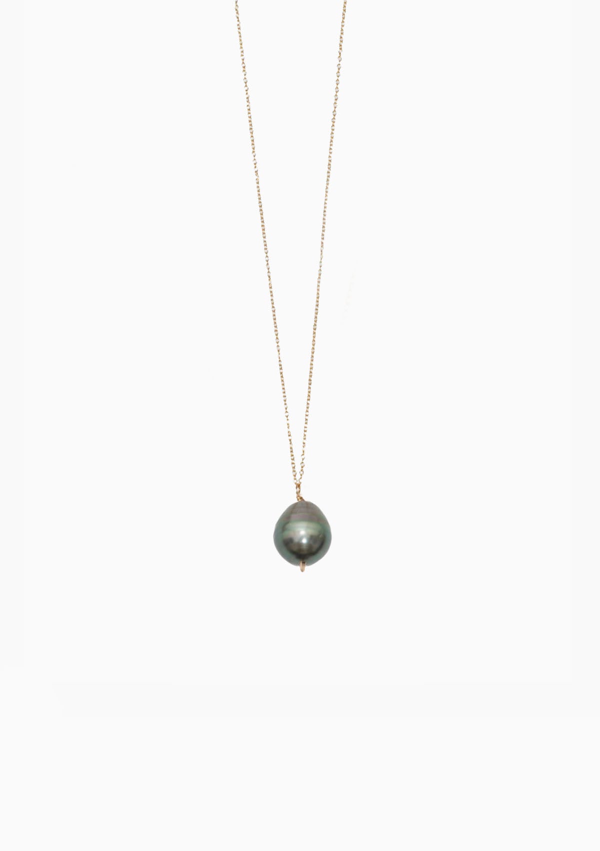 Baroque Pearl Drop 18" Necklace | Charcoal
