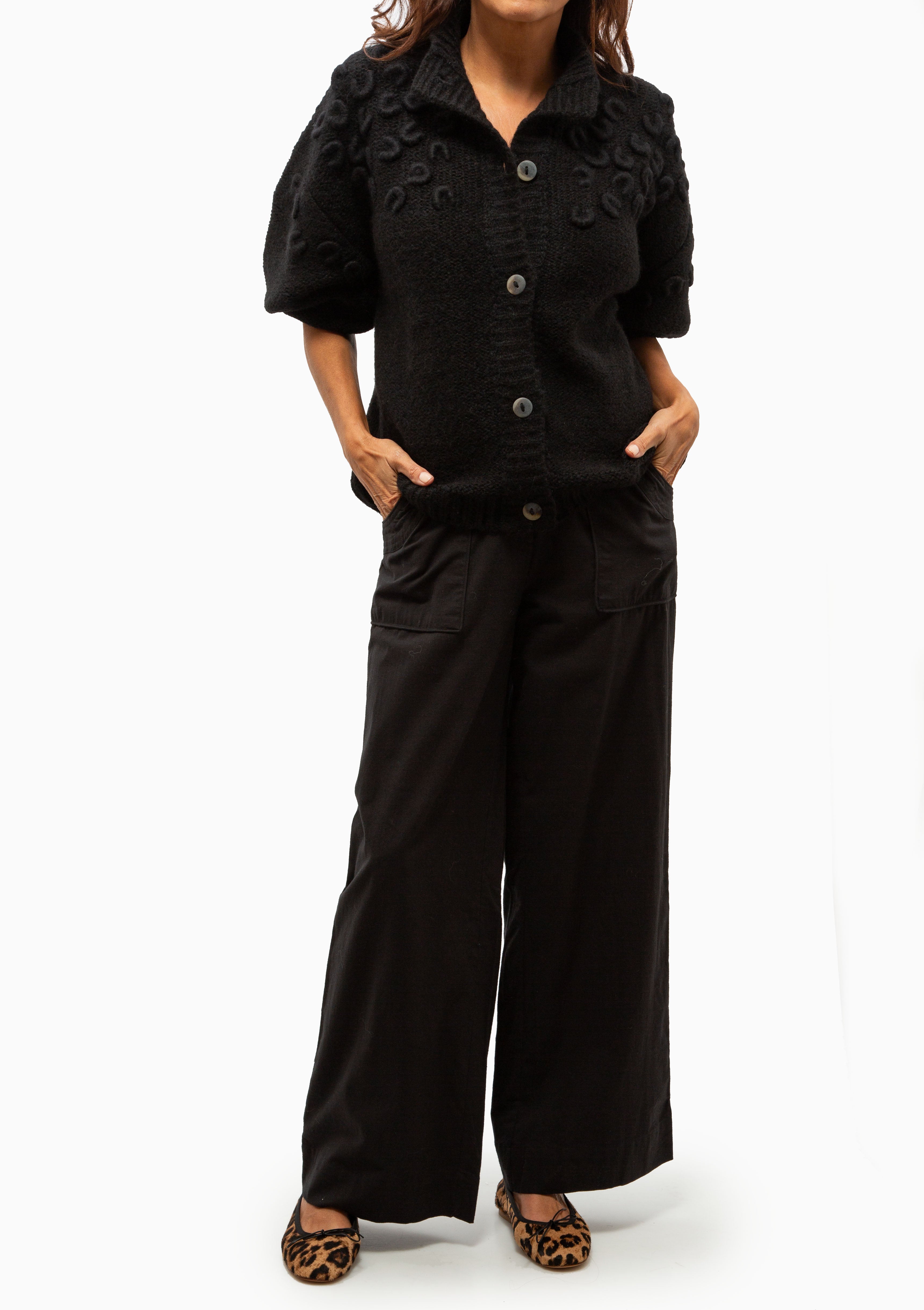 Cusco Croissant Cardigan | Black