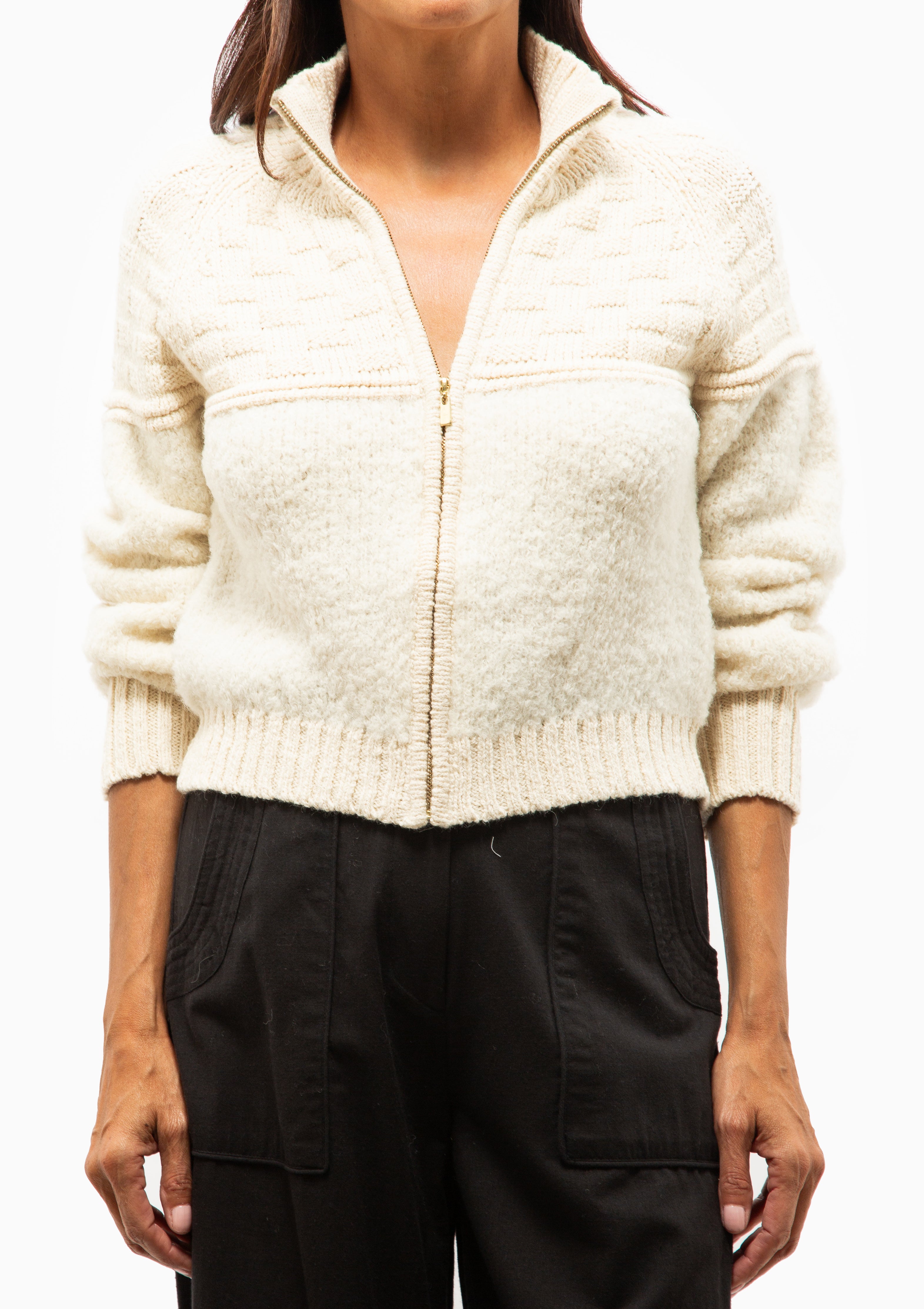 Klosters Zip Sweater | Alabaster