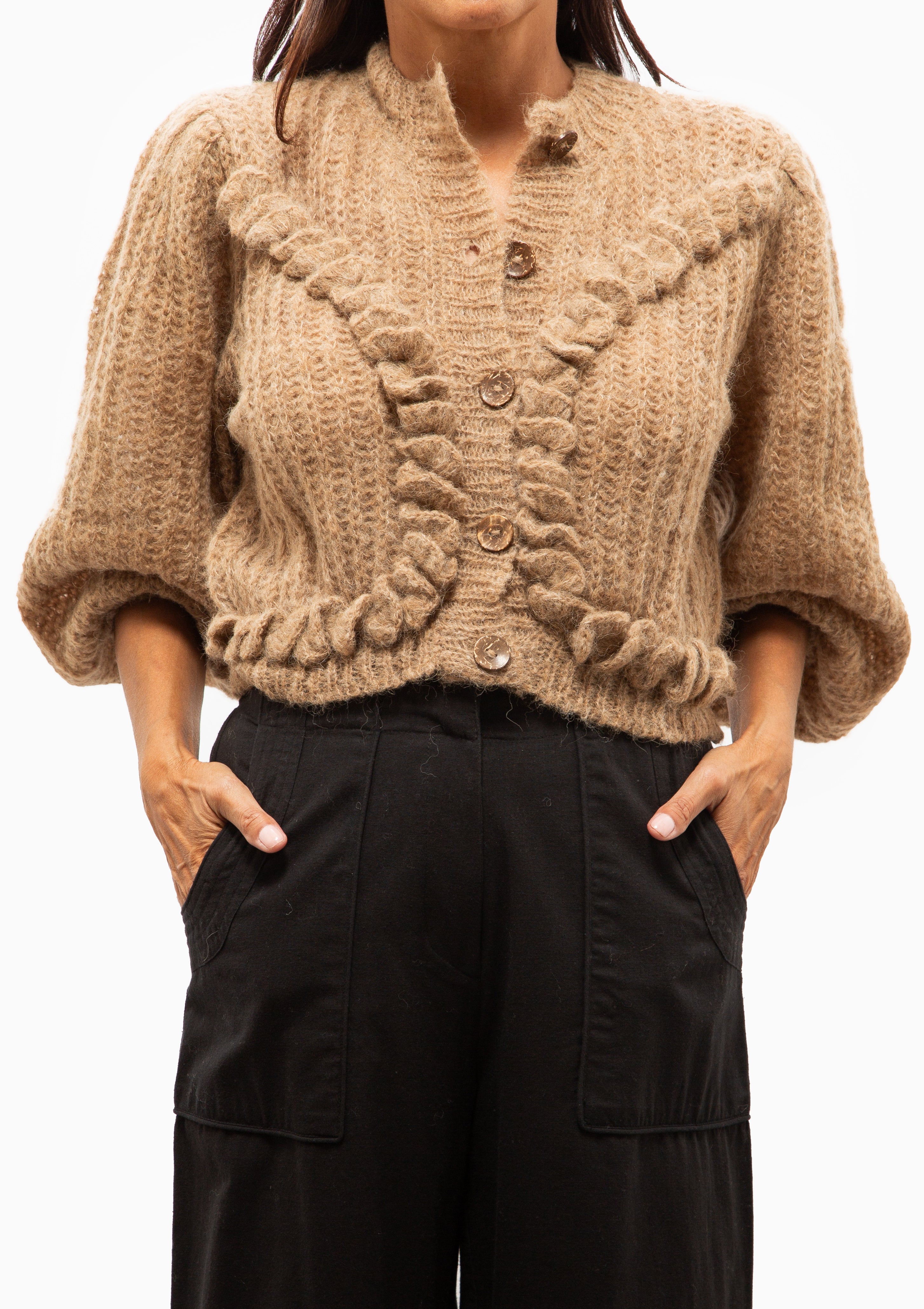 Moritz Embroidered Cardigan | Brownie