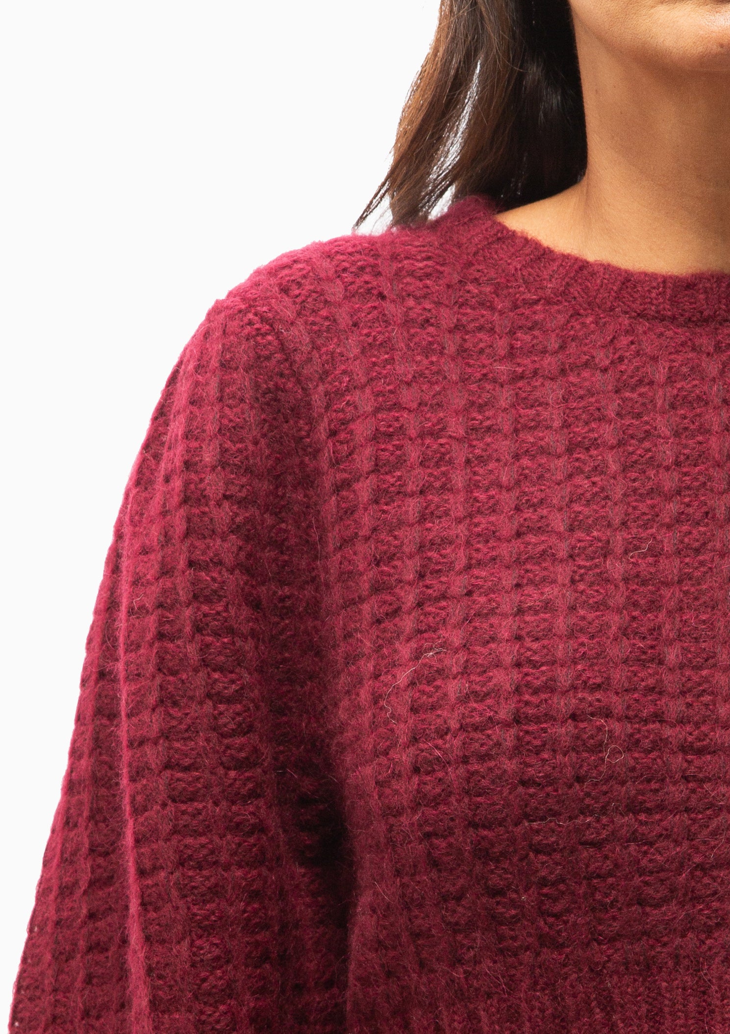 Valmorel Puff Sleeve Pullover | Black Cherry