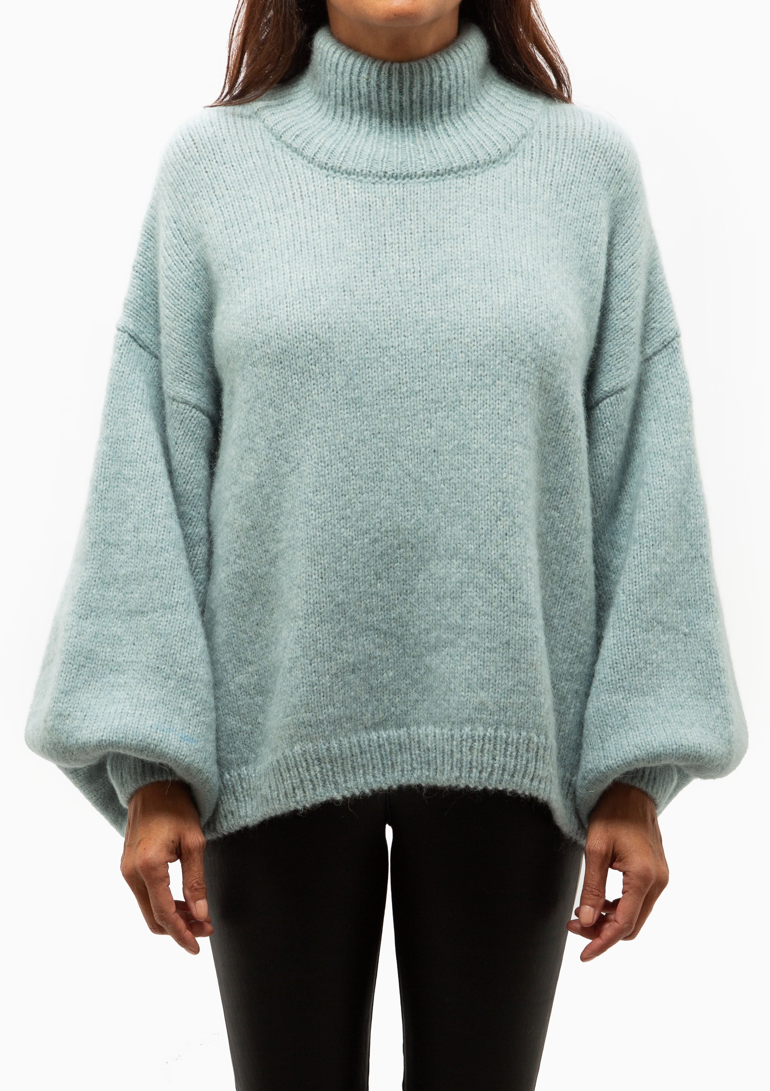 Naomi Mock Neck | Light Blue