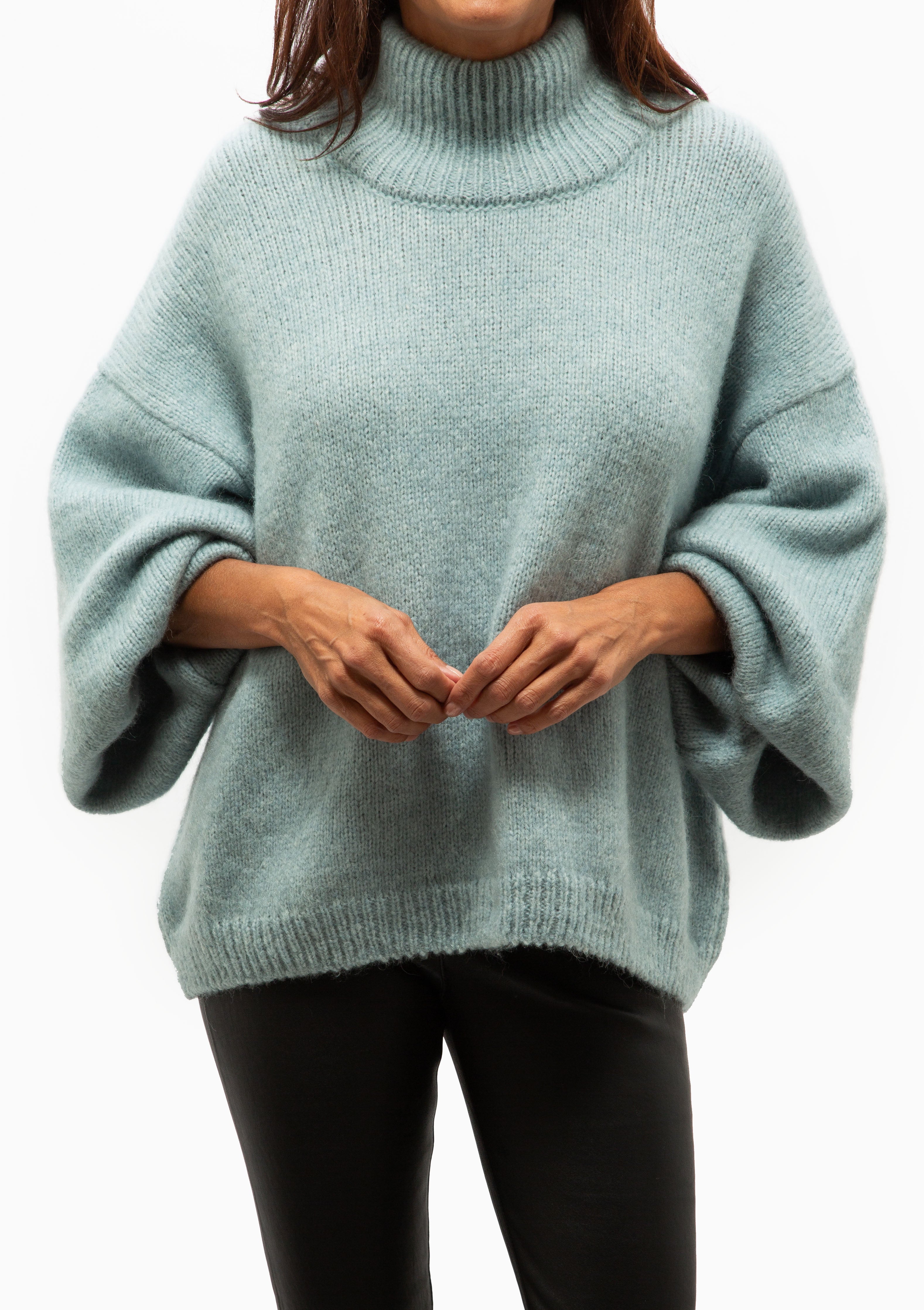 Naomi Mock Neck | Light Blue