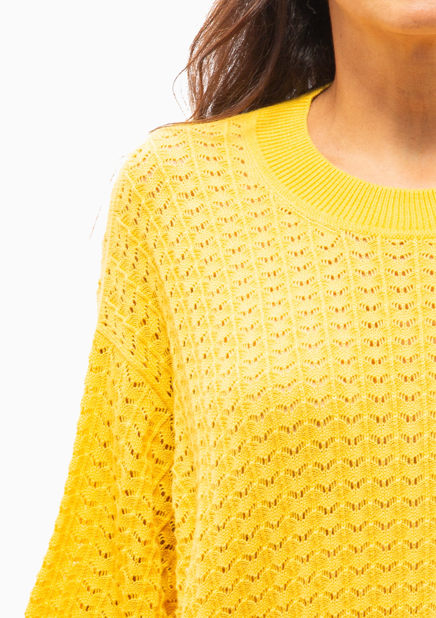 Bess Lace Knit T-Shirt | Sunflower