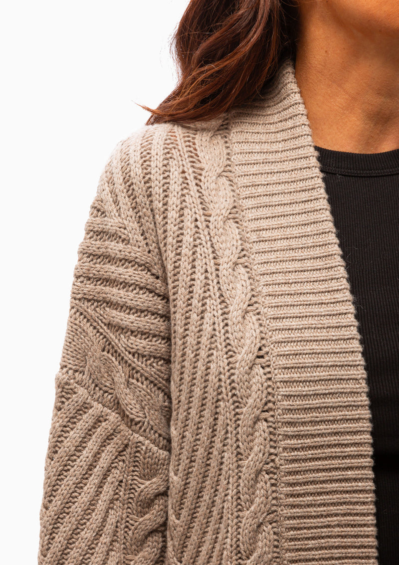 Cable Cardigan | Roasted Almond