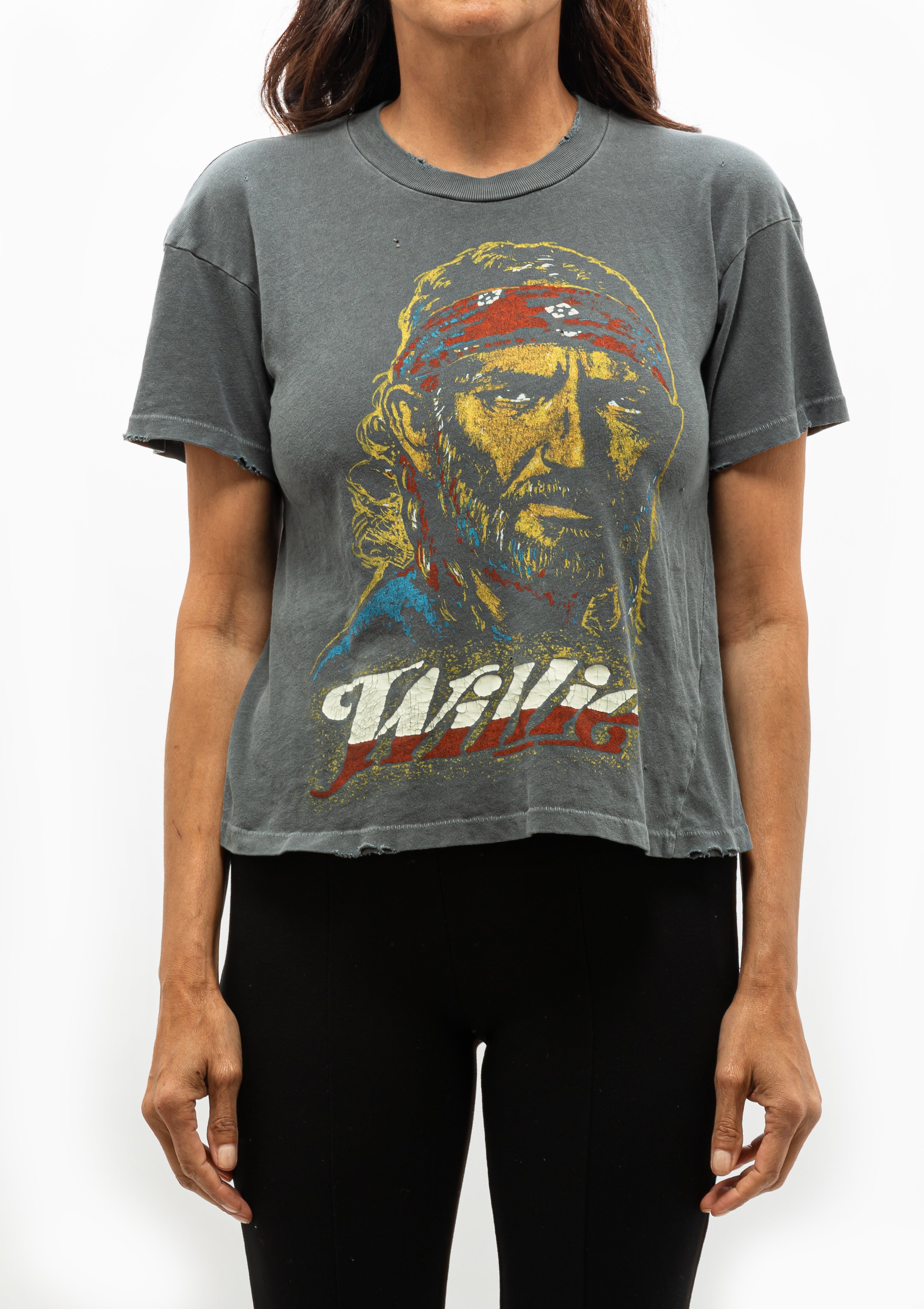 Madeworn WIllie Nelson Crop Tee in Dusk - Available at Diani Boutique.