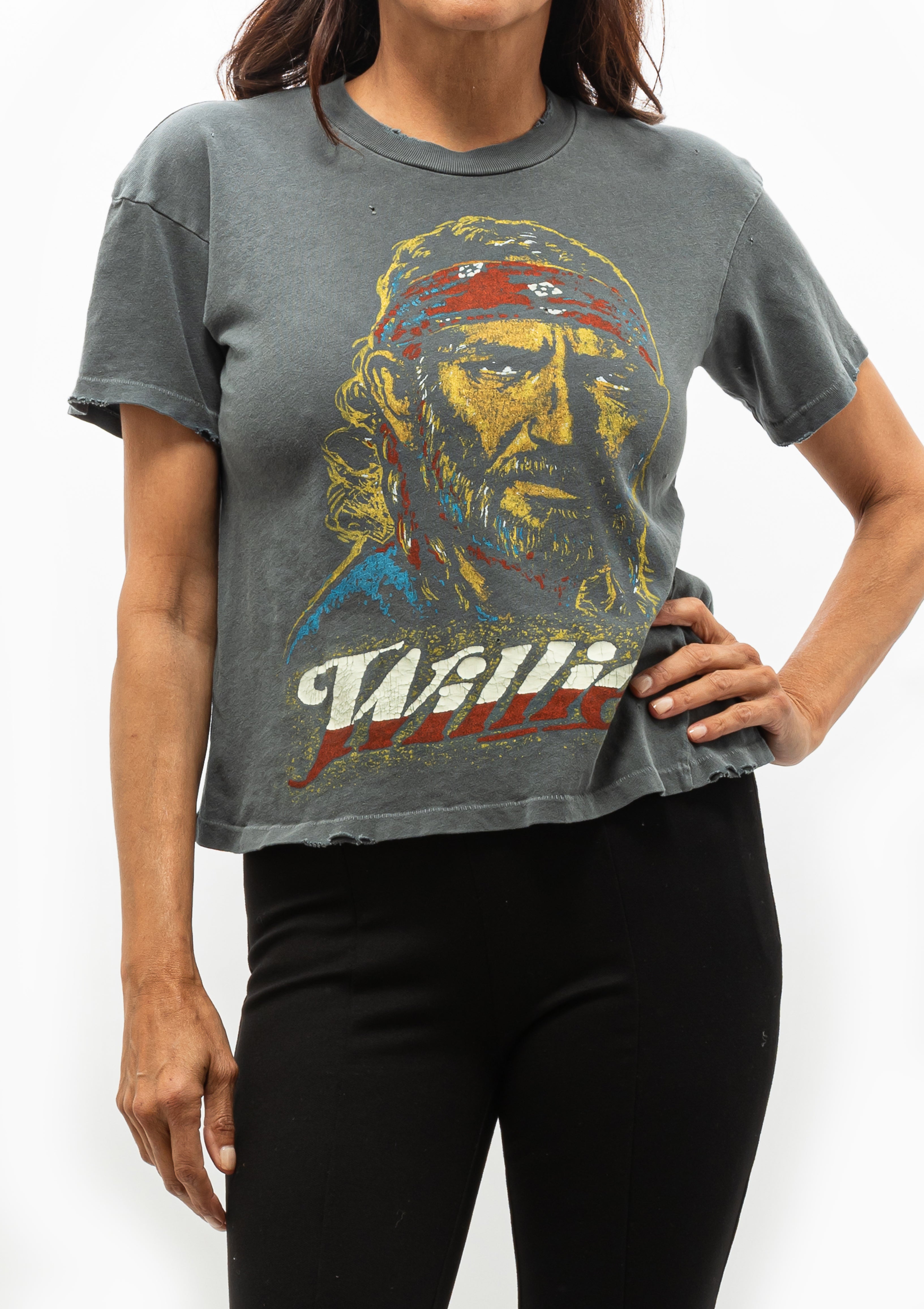 Madeworn WIllie Nelson Crop Tee in Dusk - Available at Diani Boutique.