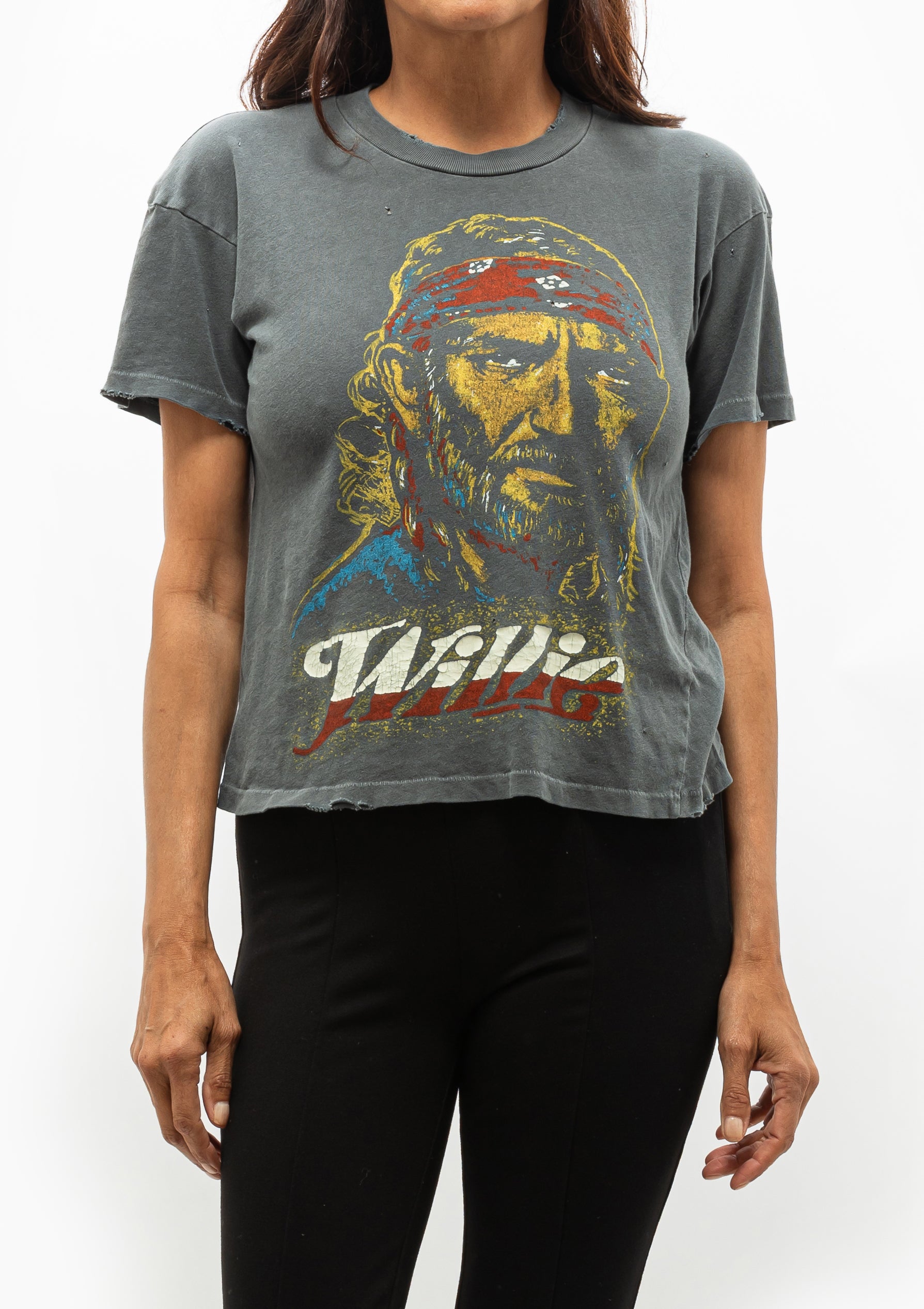 Madeworn WIllie Nelson Crop Tee in Dusk - Available at Diani Boutique.