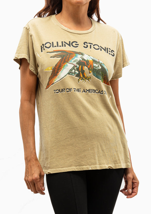 Rolling Stones Tour of the Americas '75 Crew Tee | Sand
