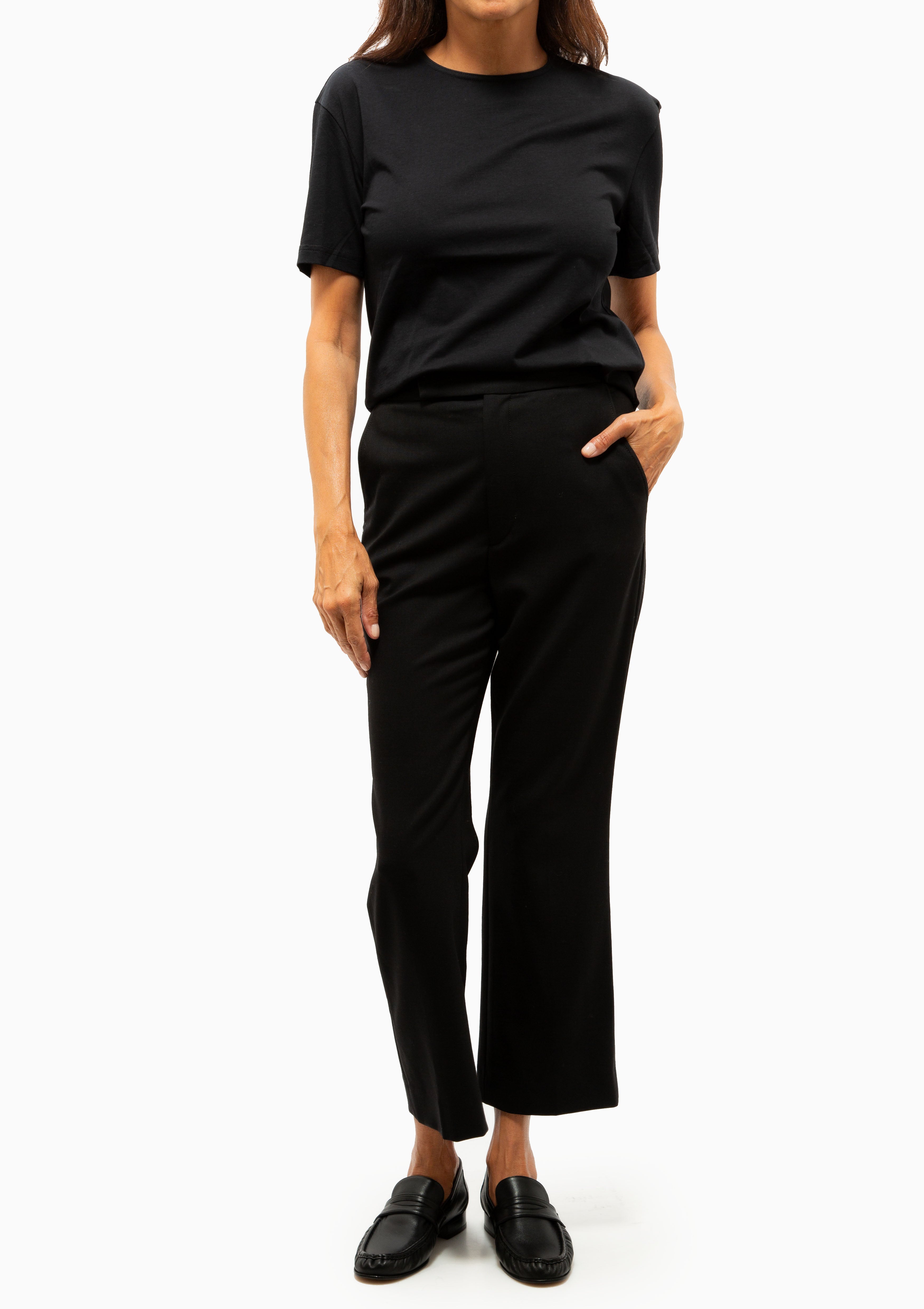 High Waisted Crop Trouser | Black
