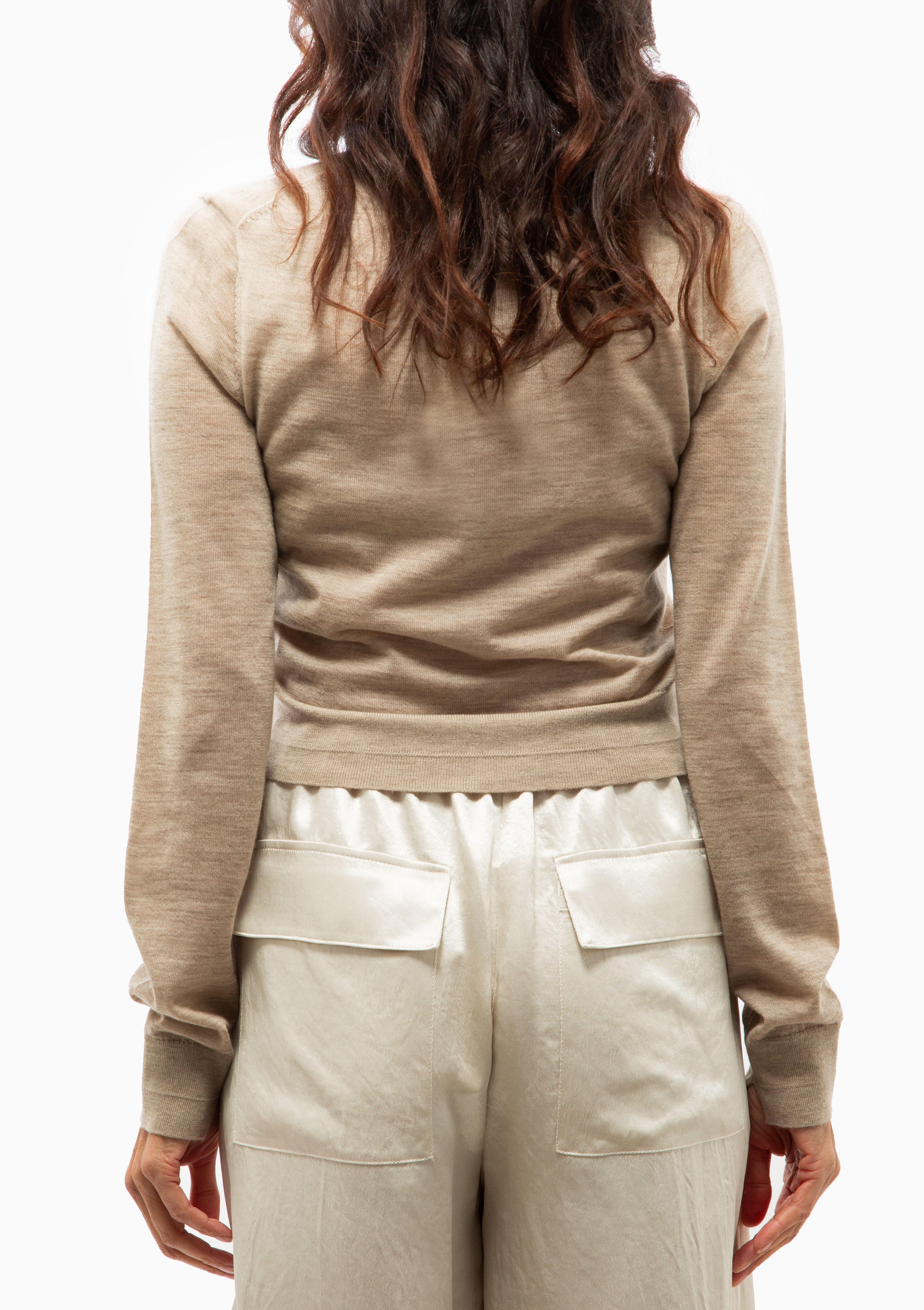 Long Sleeve Shrunken Cardigan | Stone Heathered