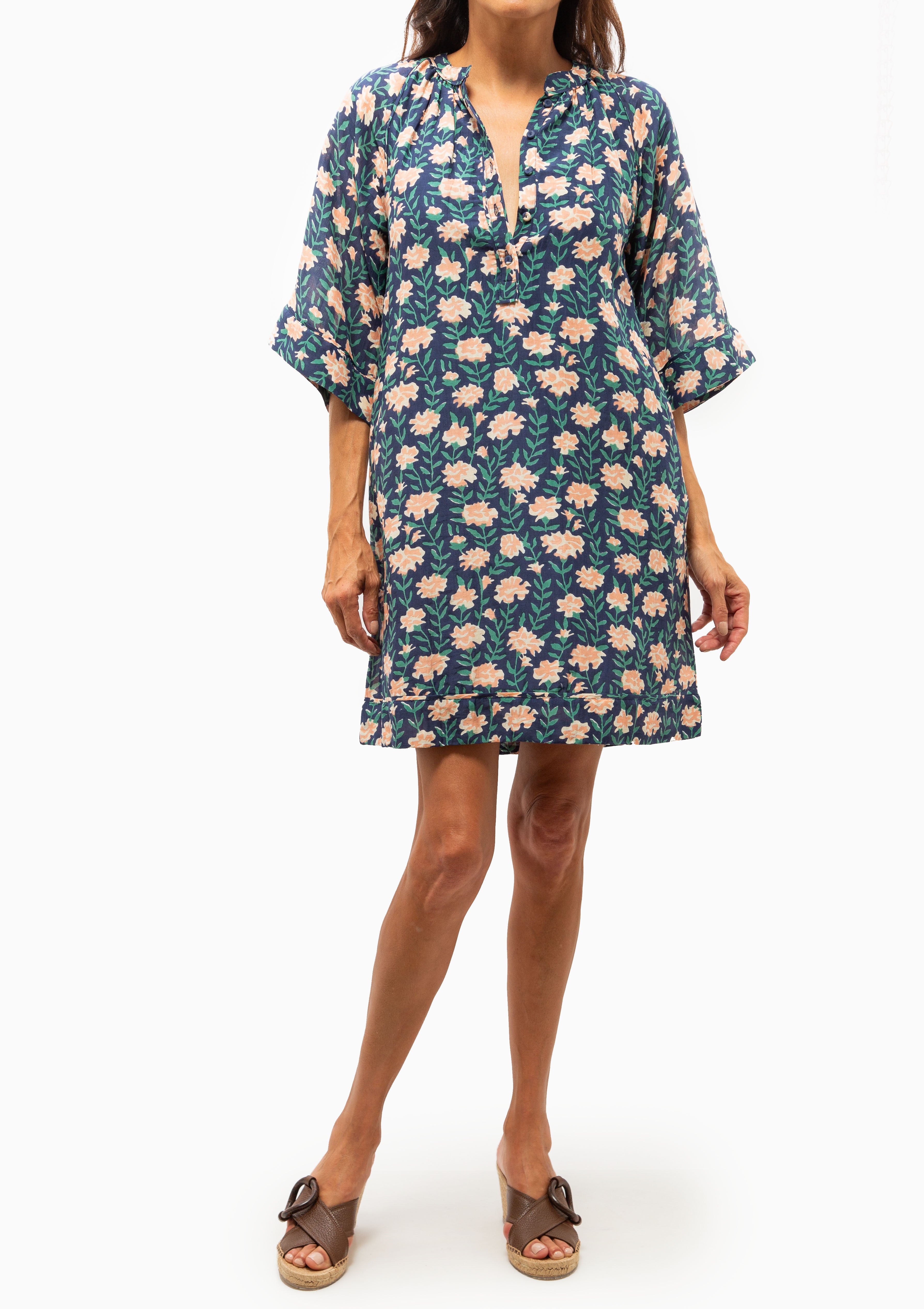 Faro Short Dress | Midnight Pink Carnation