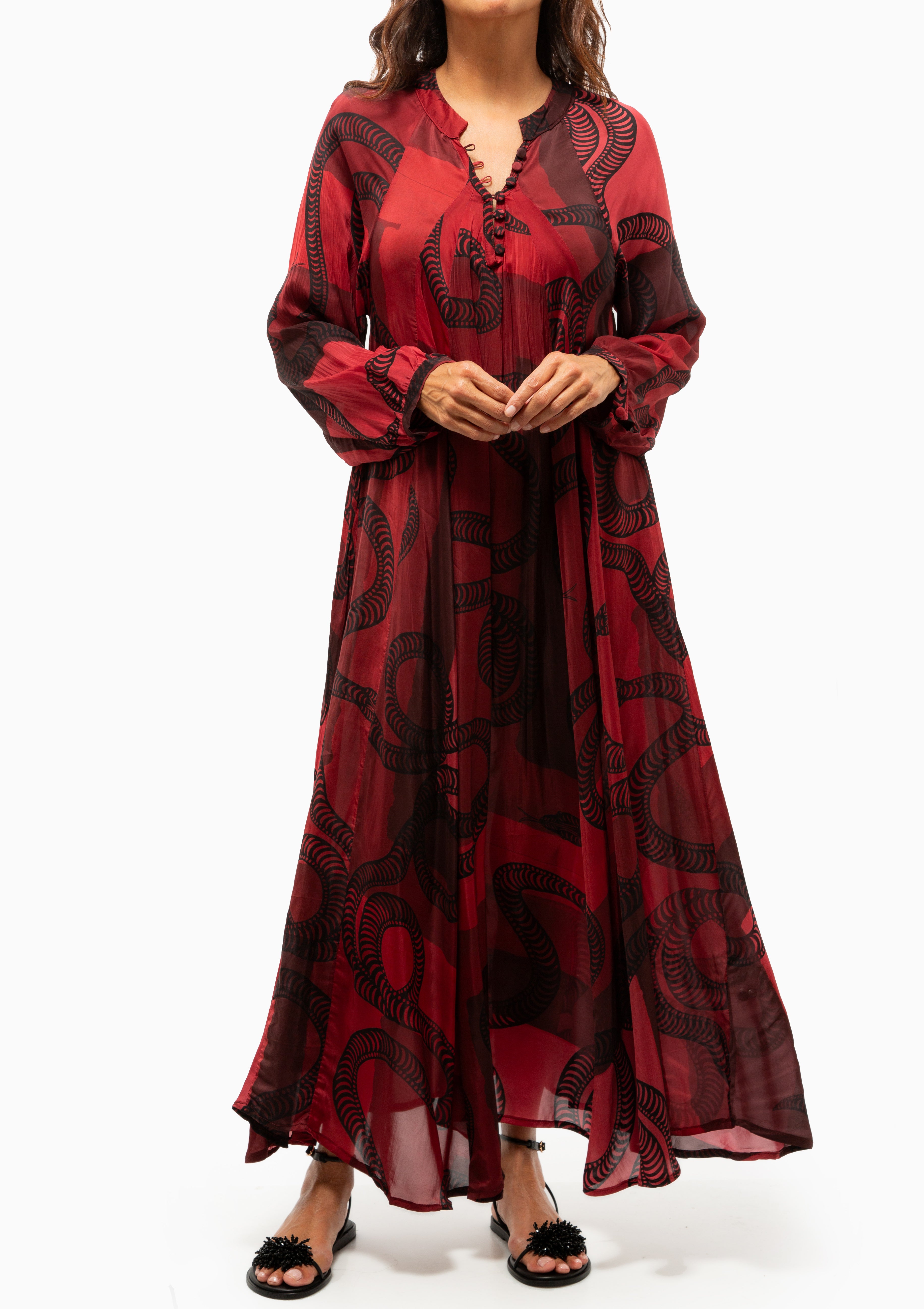 Fiore Maxi | Ament Snake Oxblood