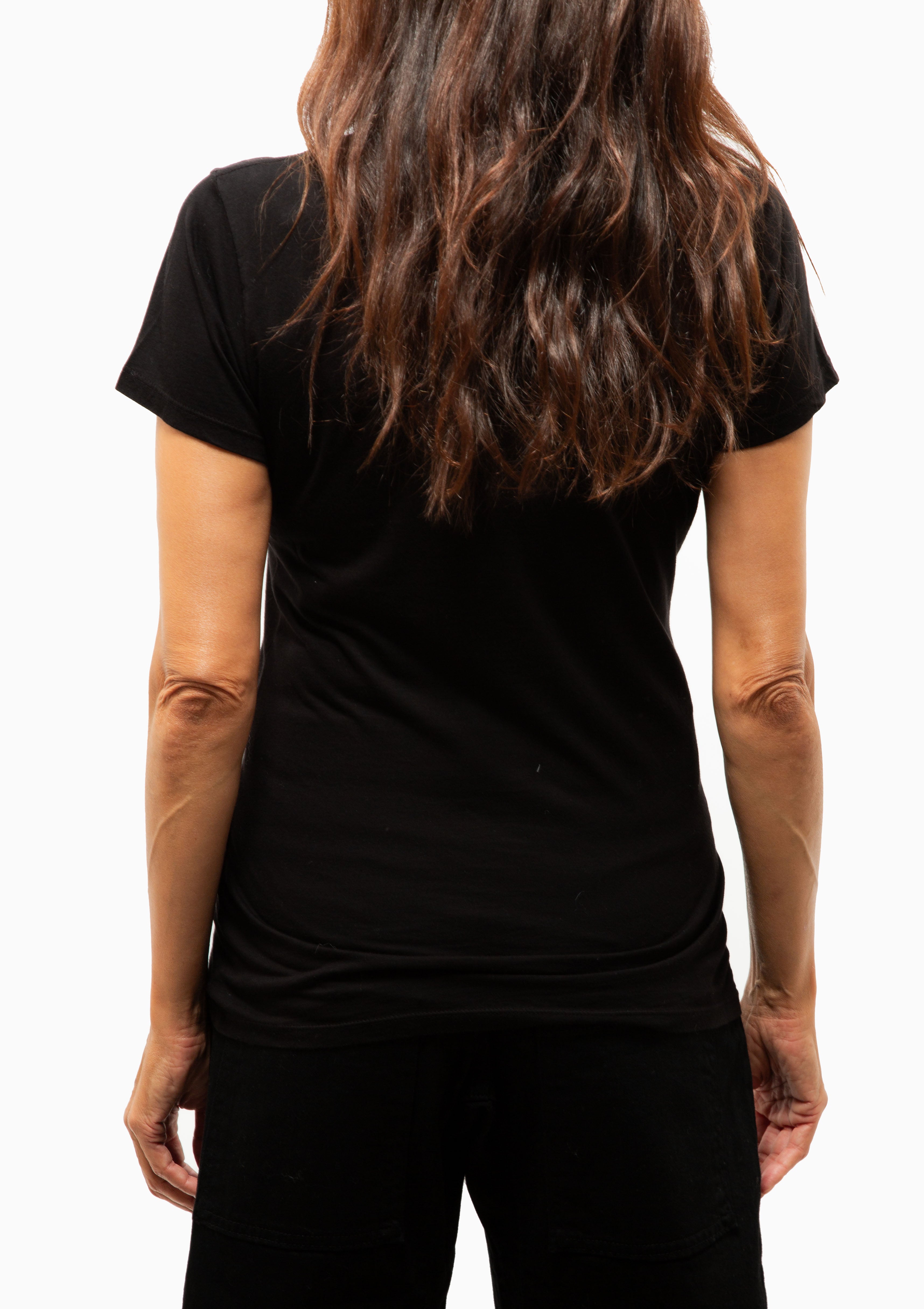 Carol V-Neck Tee | Jet Black