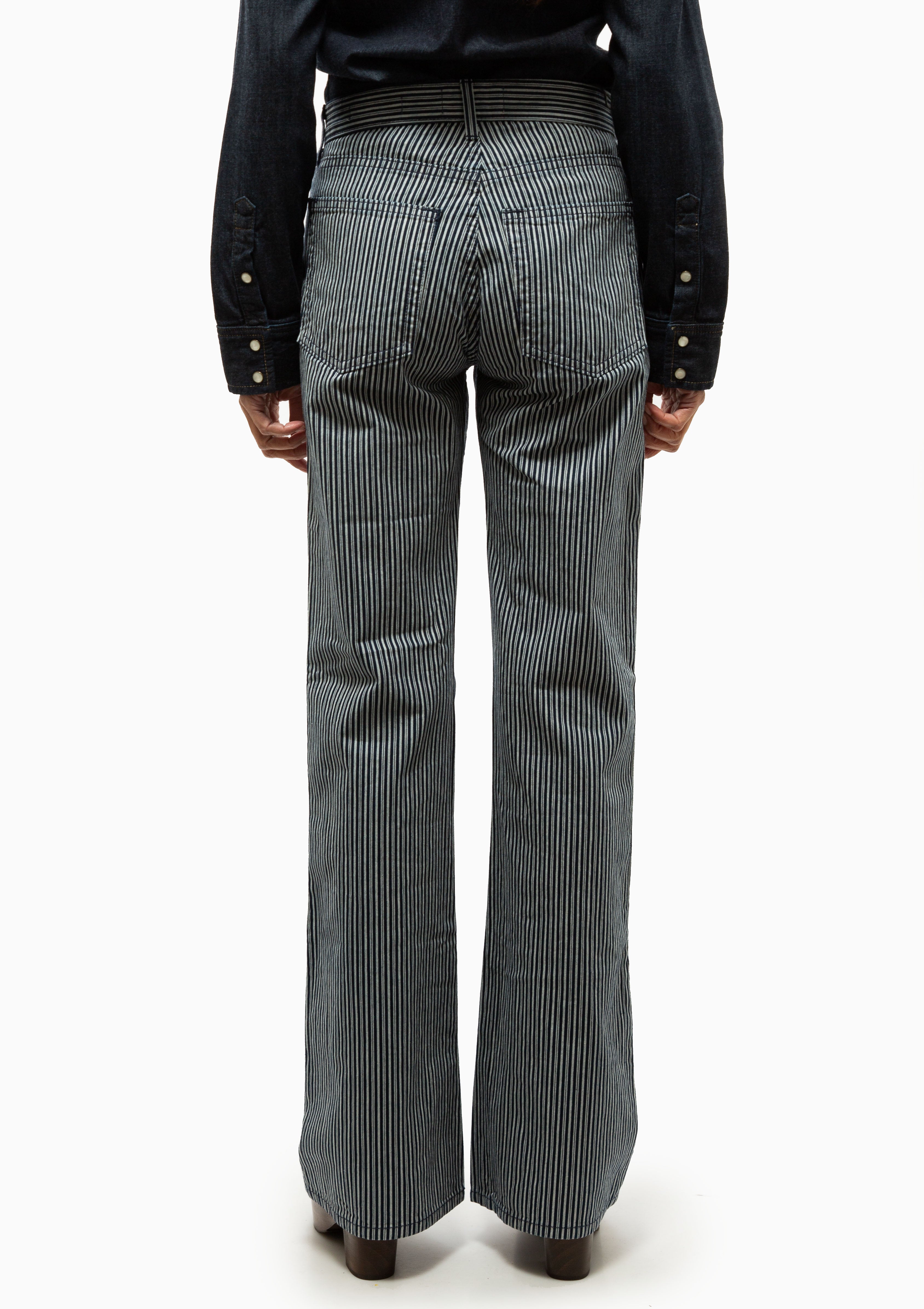 Celia Striped Jean | Railroad Stripe Rinse