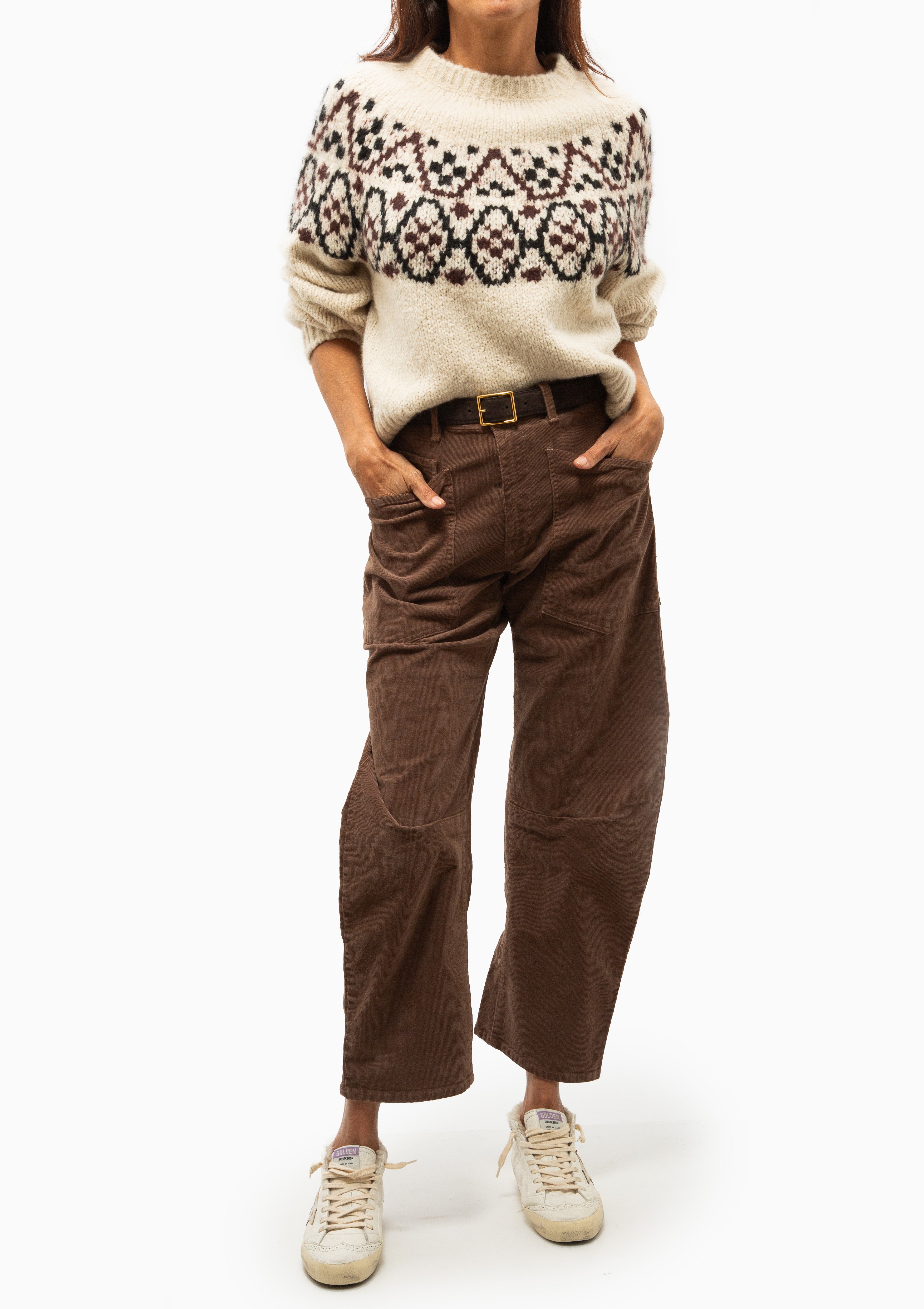 Chrissy Sweater | Beige Melange Fair Isle