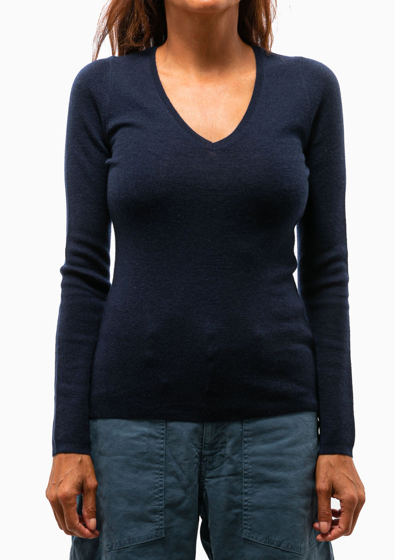 Eliana V-Neck Sweater | Dark Navy