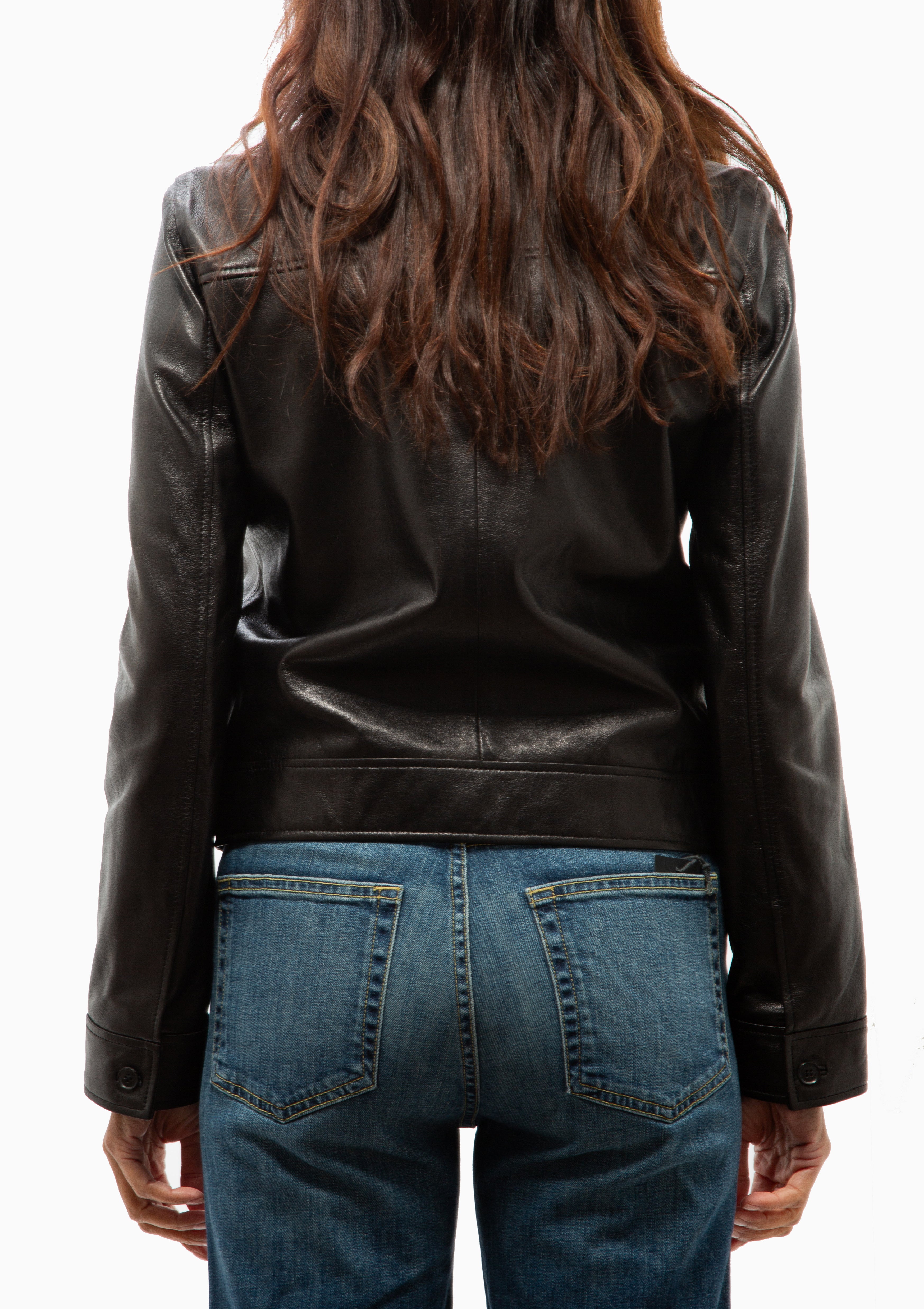Nili Lotan Black Freddie Leather Jacket. Available at Diani.