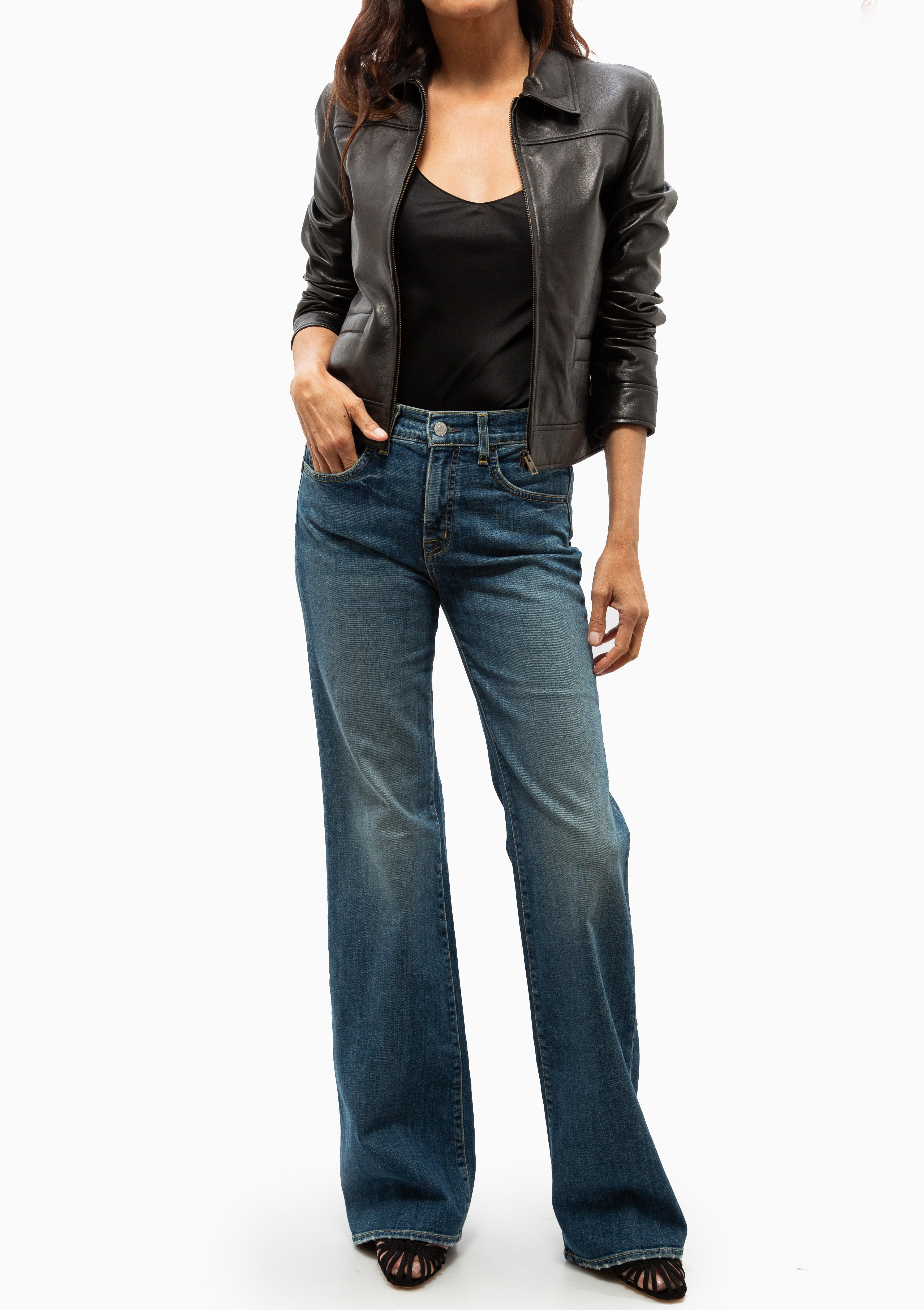 Nili Lotan Black Freddie Leather Jacket. Available at Diani.