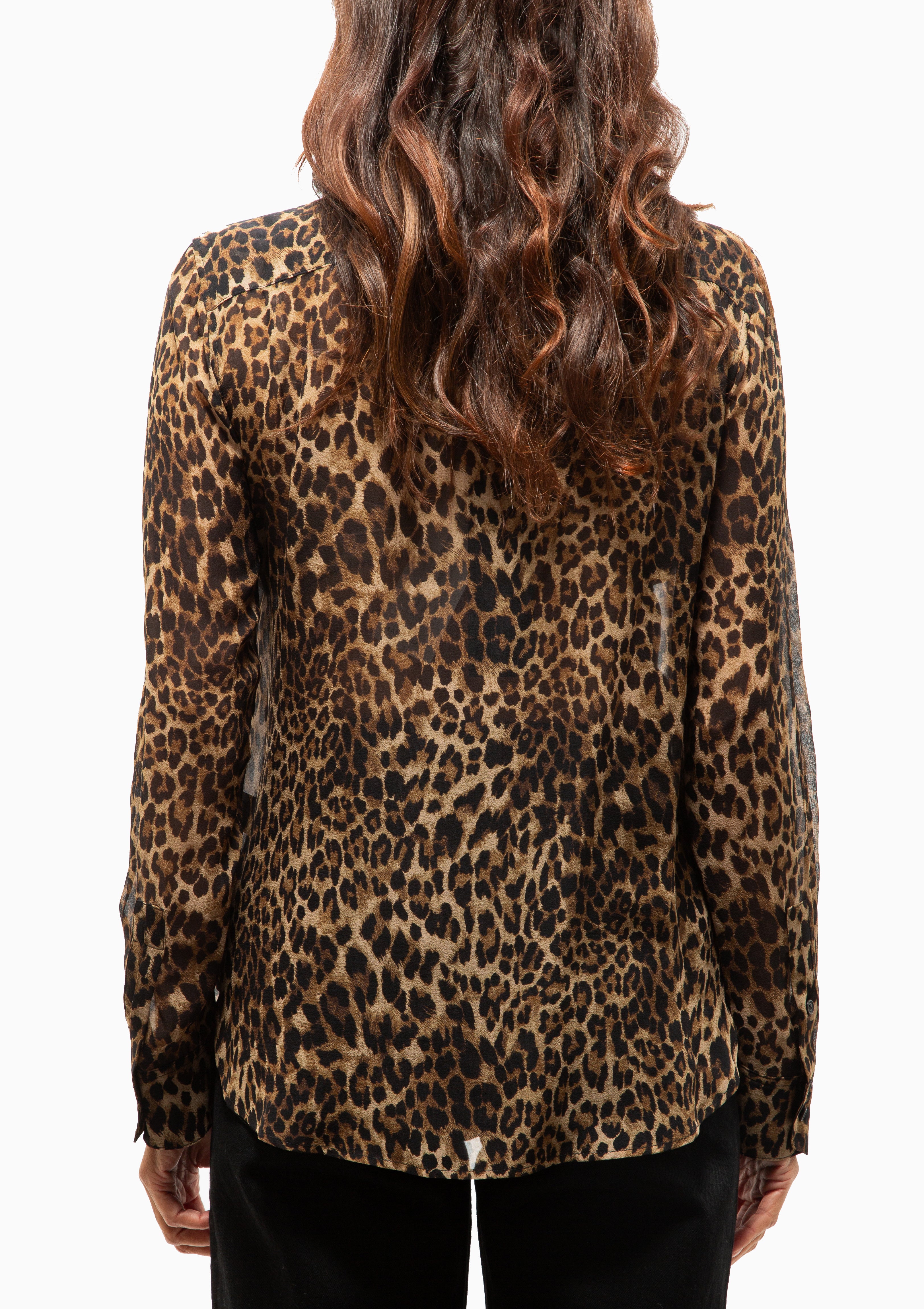 Gaia Slim Shirt | Vintage Leopard Print