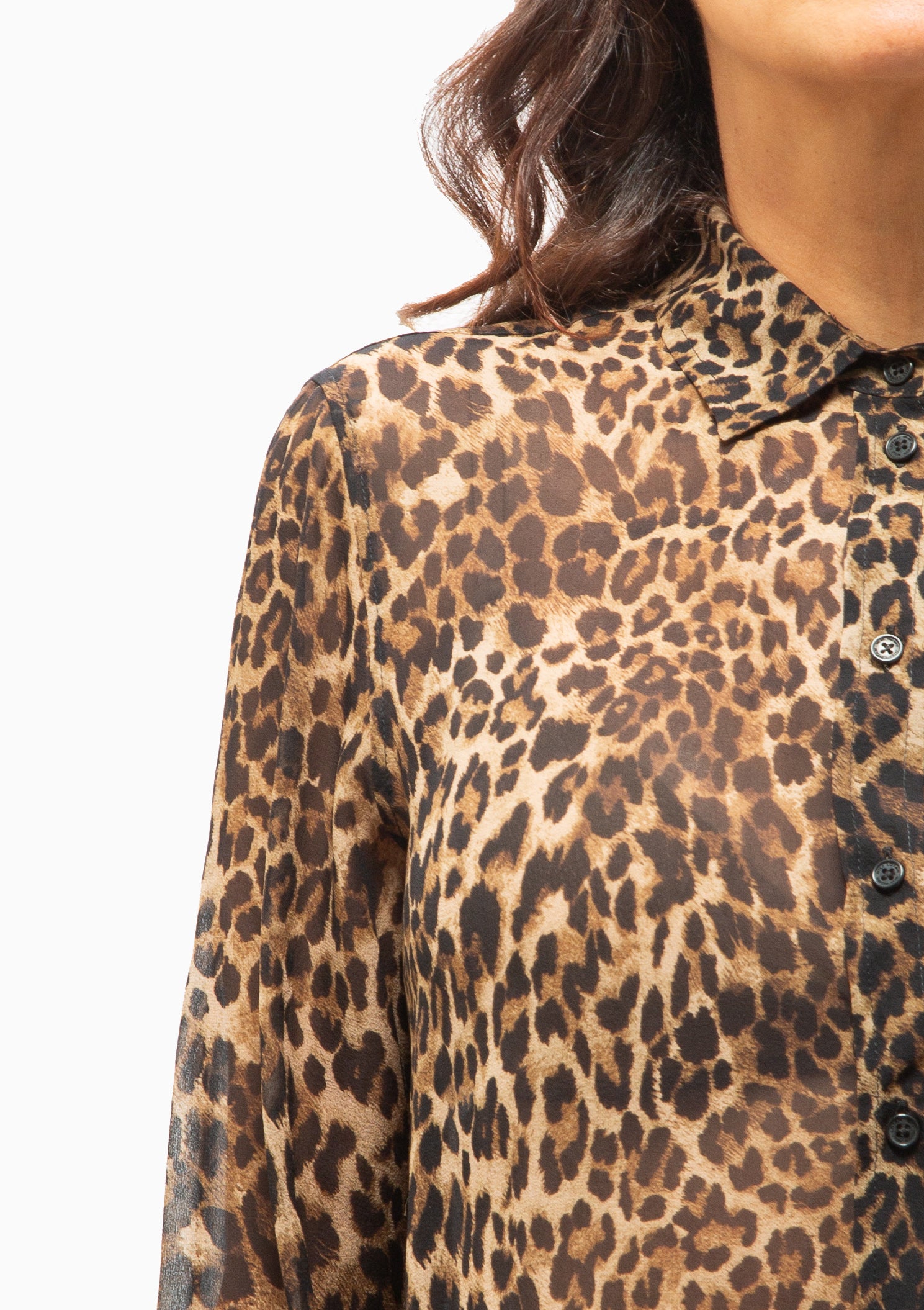 Gaia Slim Shirt | Vintage Leopard Print