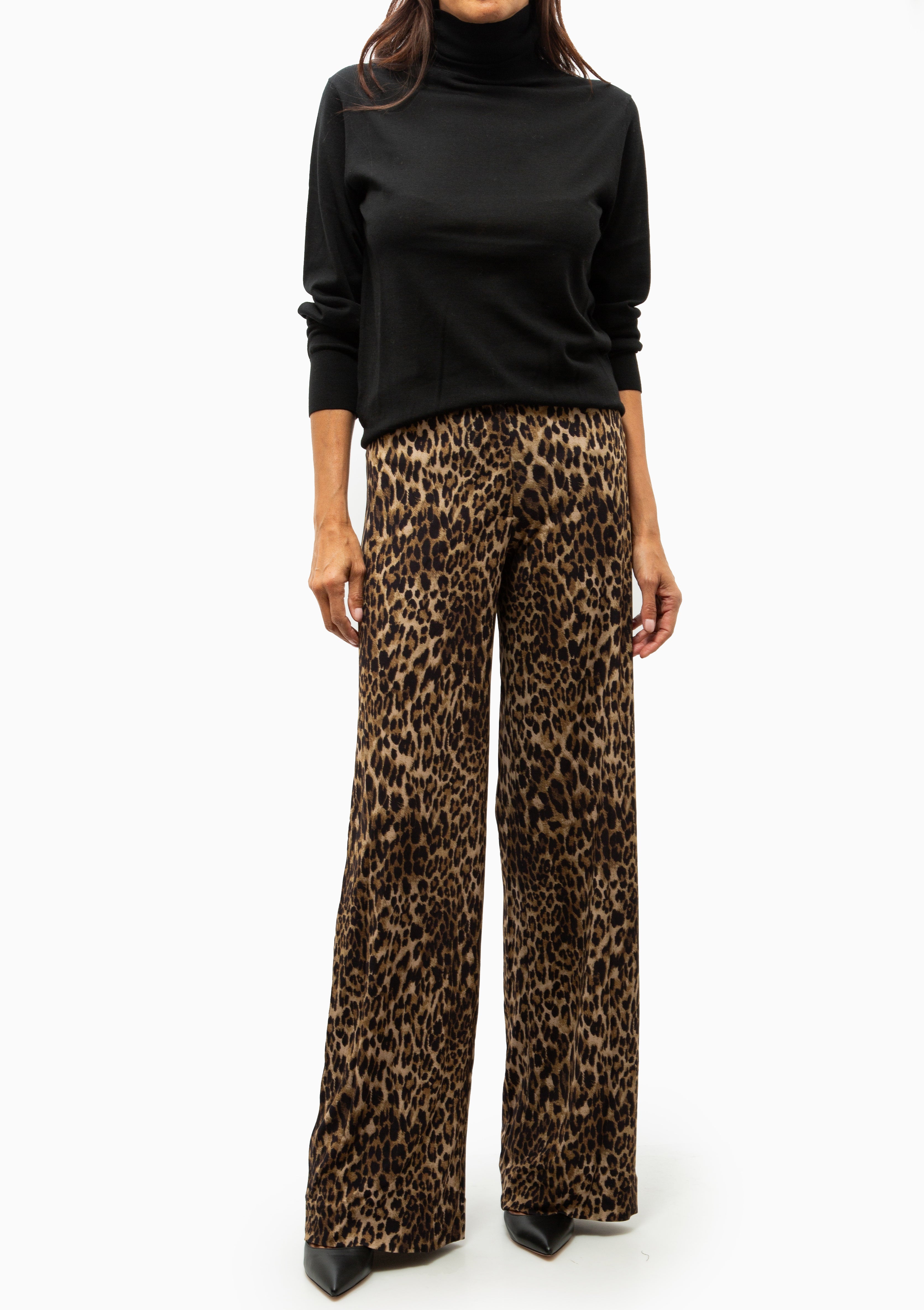 Kiana Jersey Pant | Vintage Leopard Print