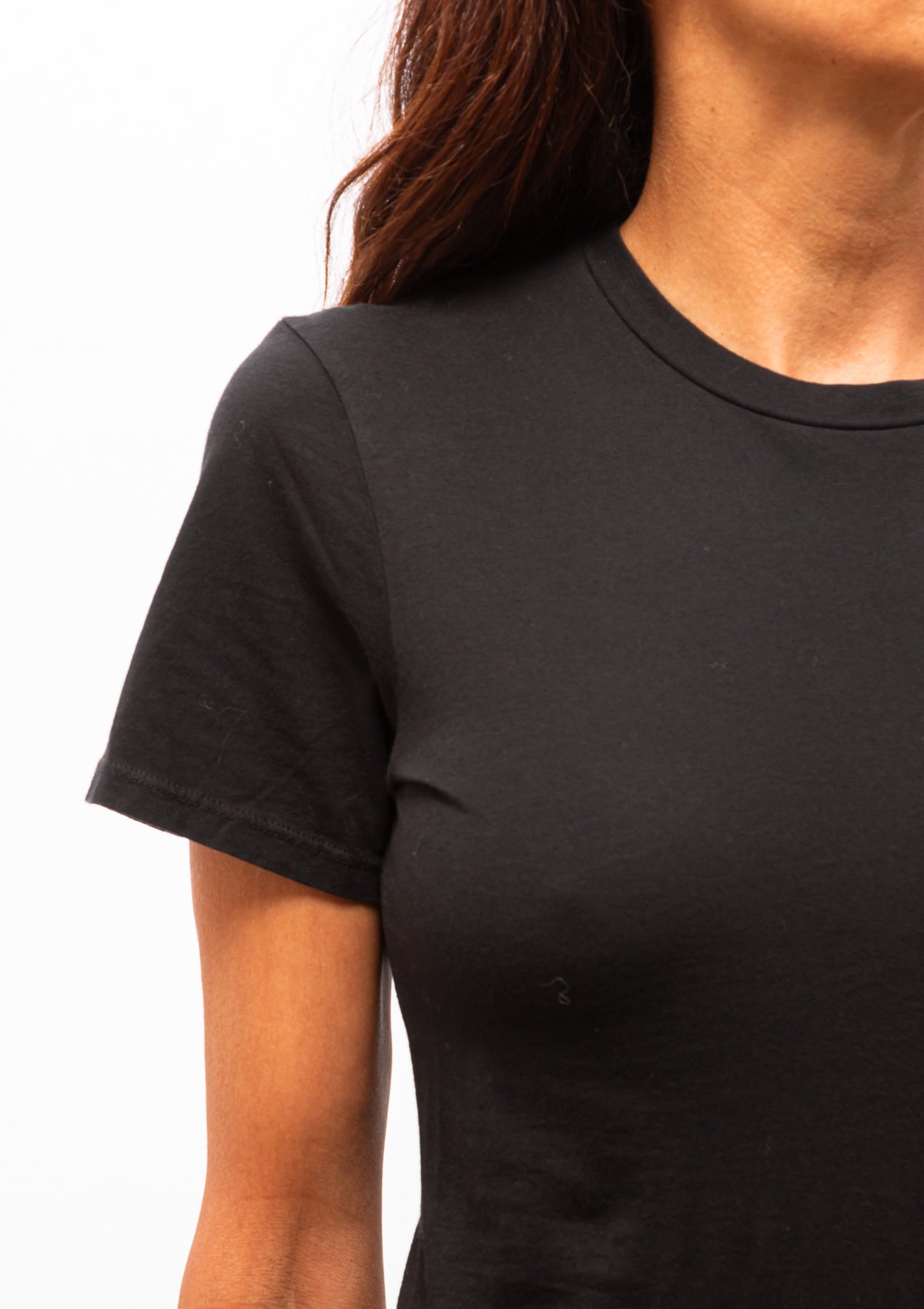 Nili Lotan Mariela Crewneck Tee in black. Available at Diani