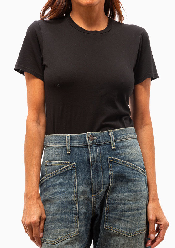Nili Lotan Mariela Crewneck Tee in Black. Available at Diani