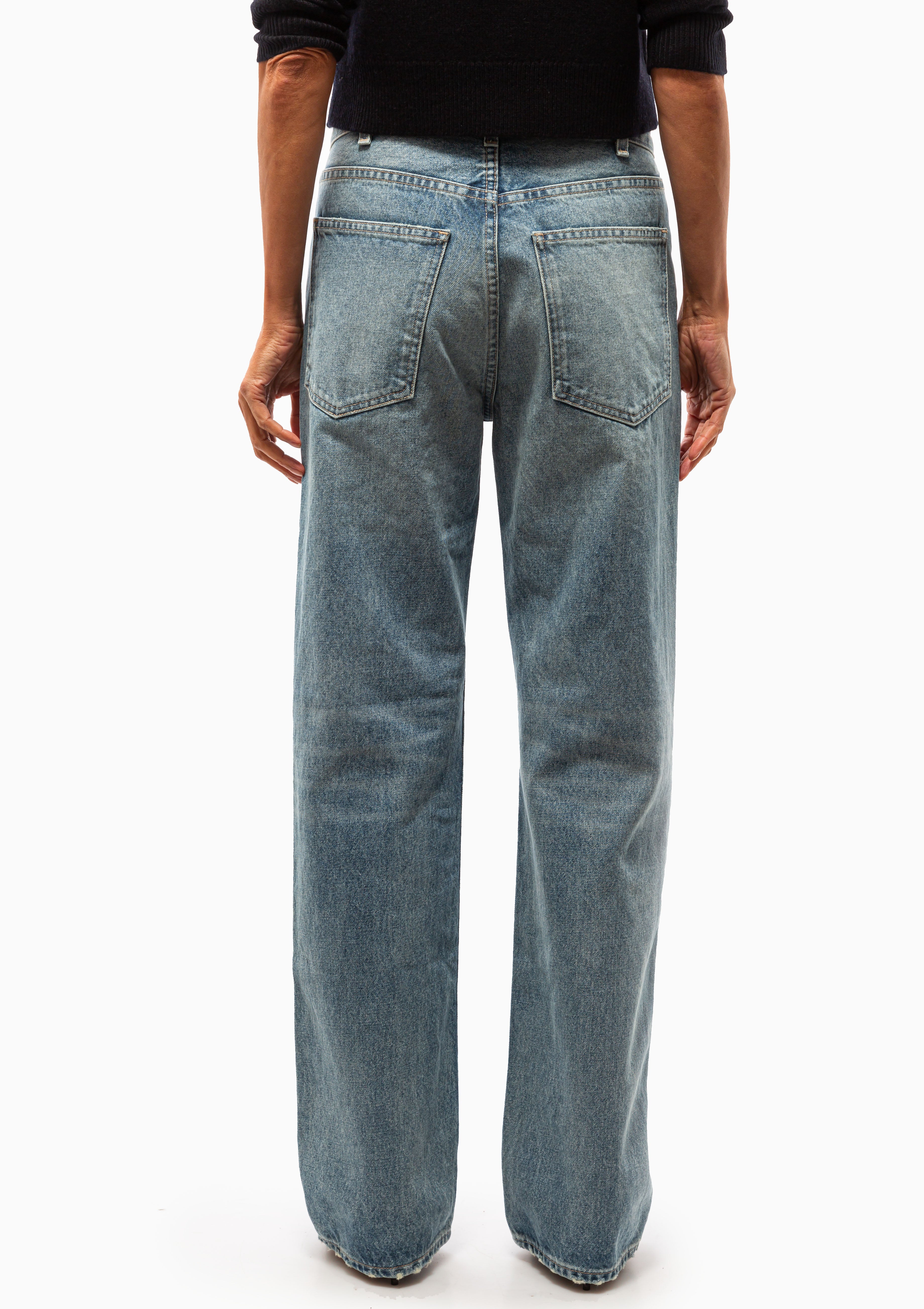Back View of the Nili Lotan Mitchell Jean in Summer Wash. Available at Diani.