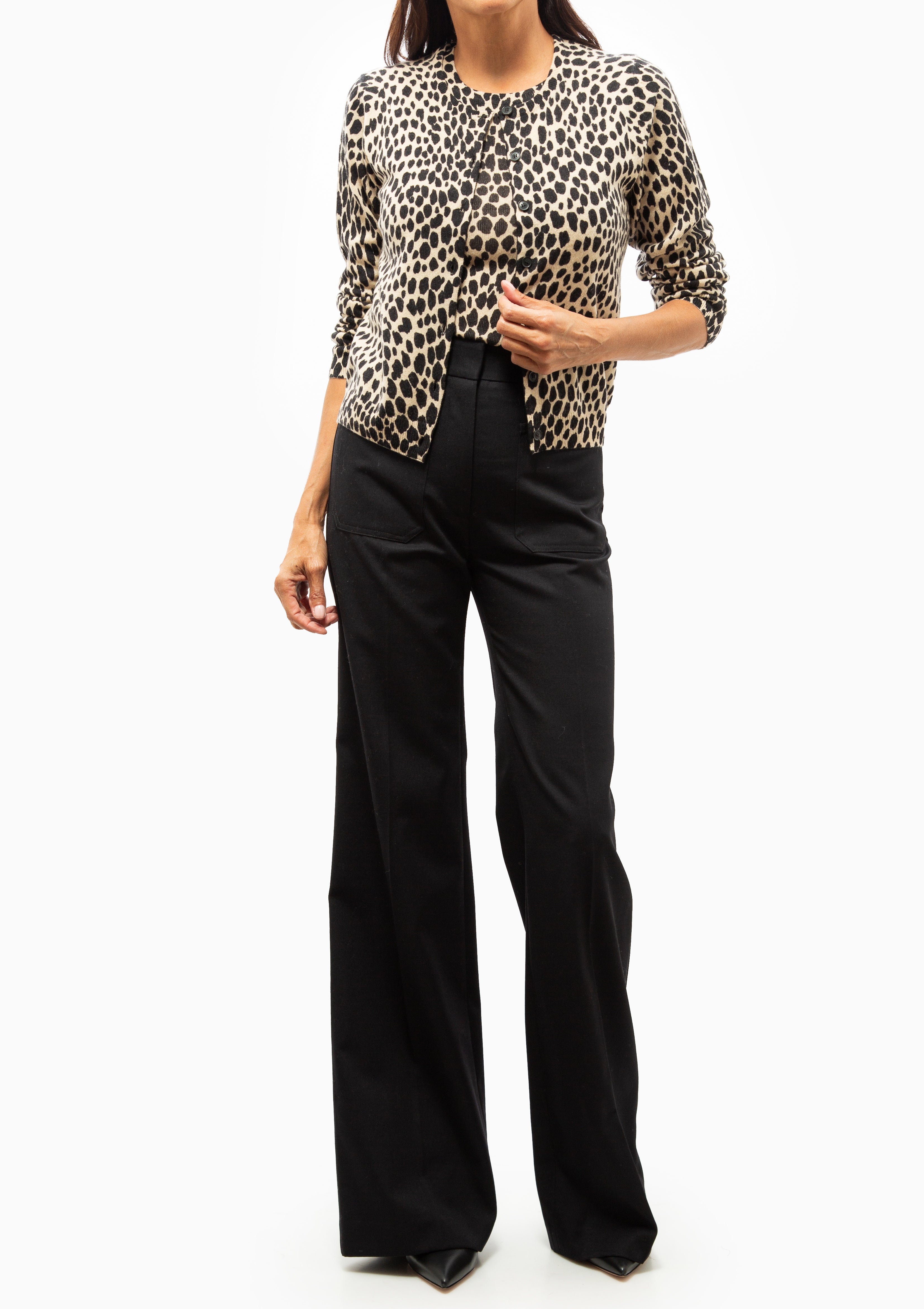 Nessa Sweater Tank | Taupe/Black Cheetah