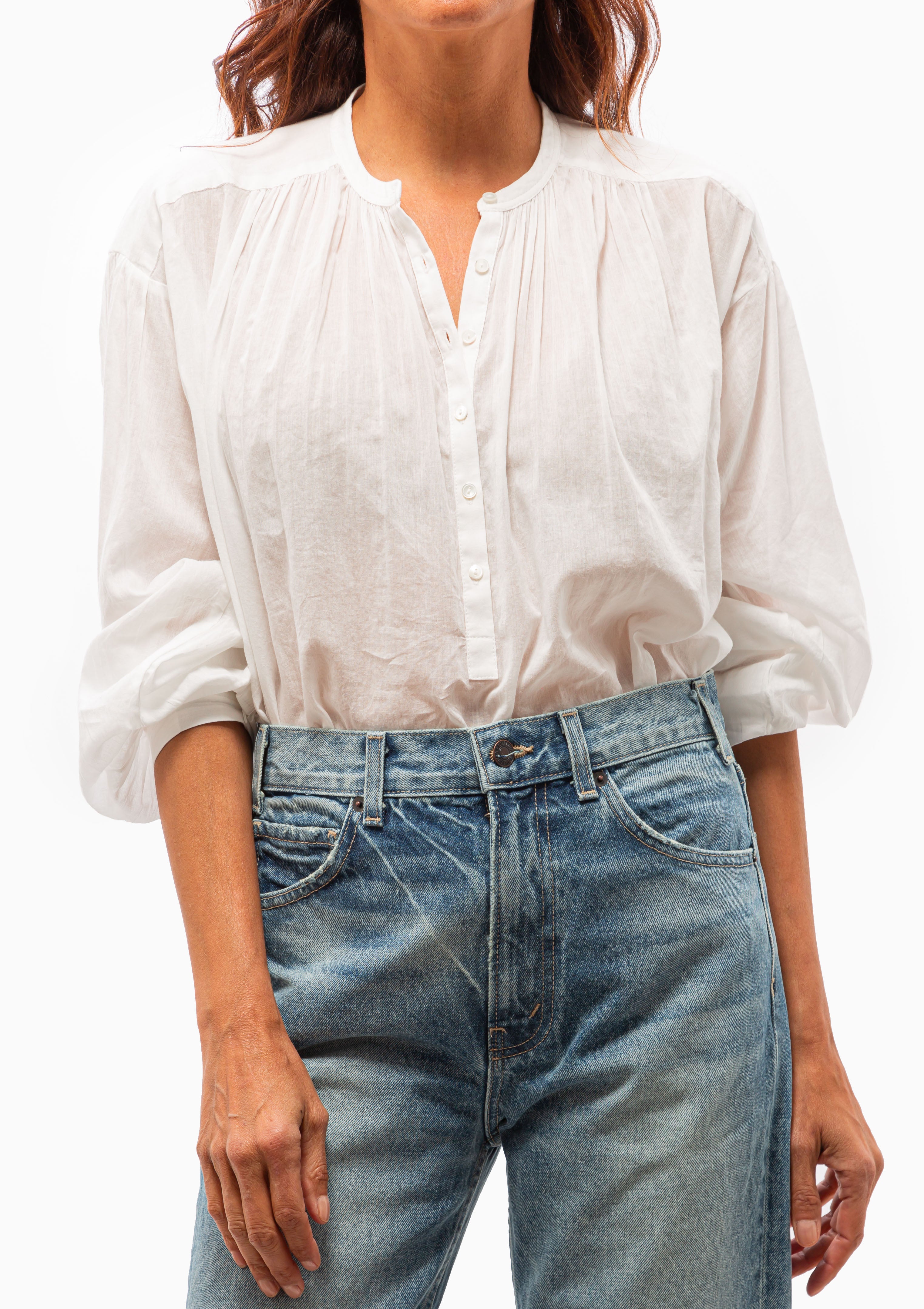 Nili Lotan Neville Blouse in Ivory. Available at Diani.