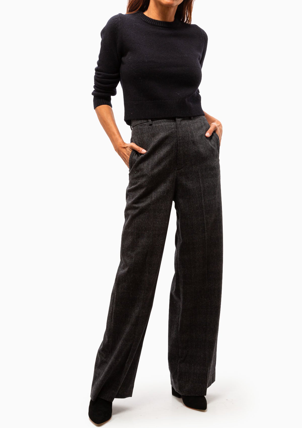 Nili Lotan Johan Pant in Charcoal. Available at Diani.