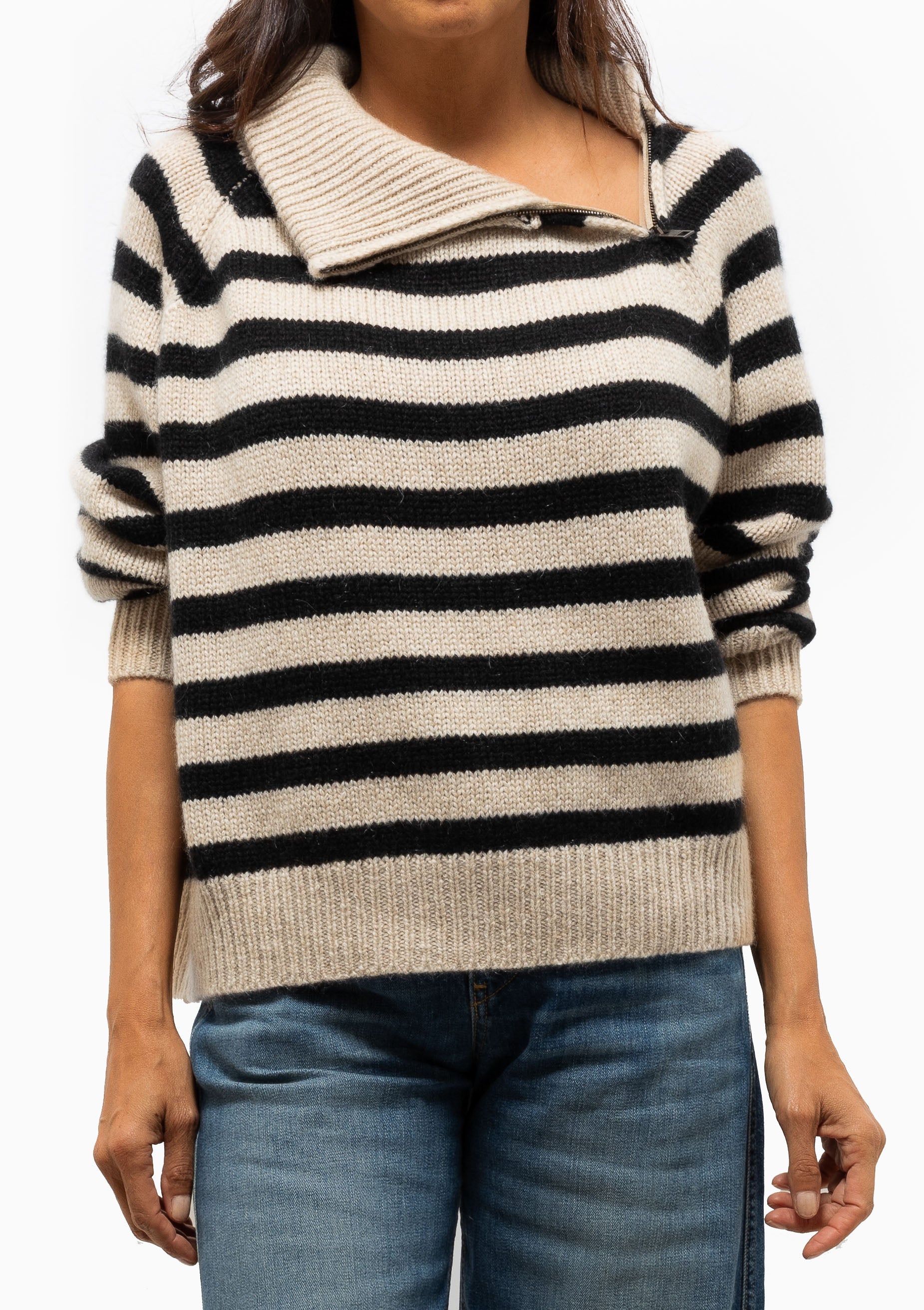 Raelynn Stripe Sweater | Parchment/Black Stripe