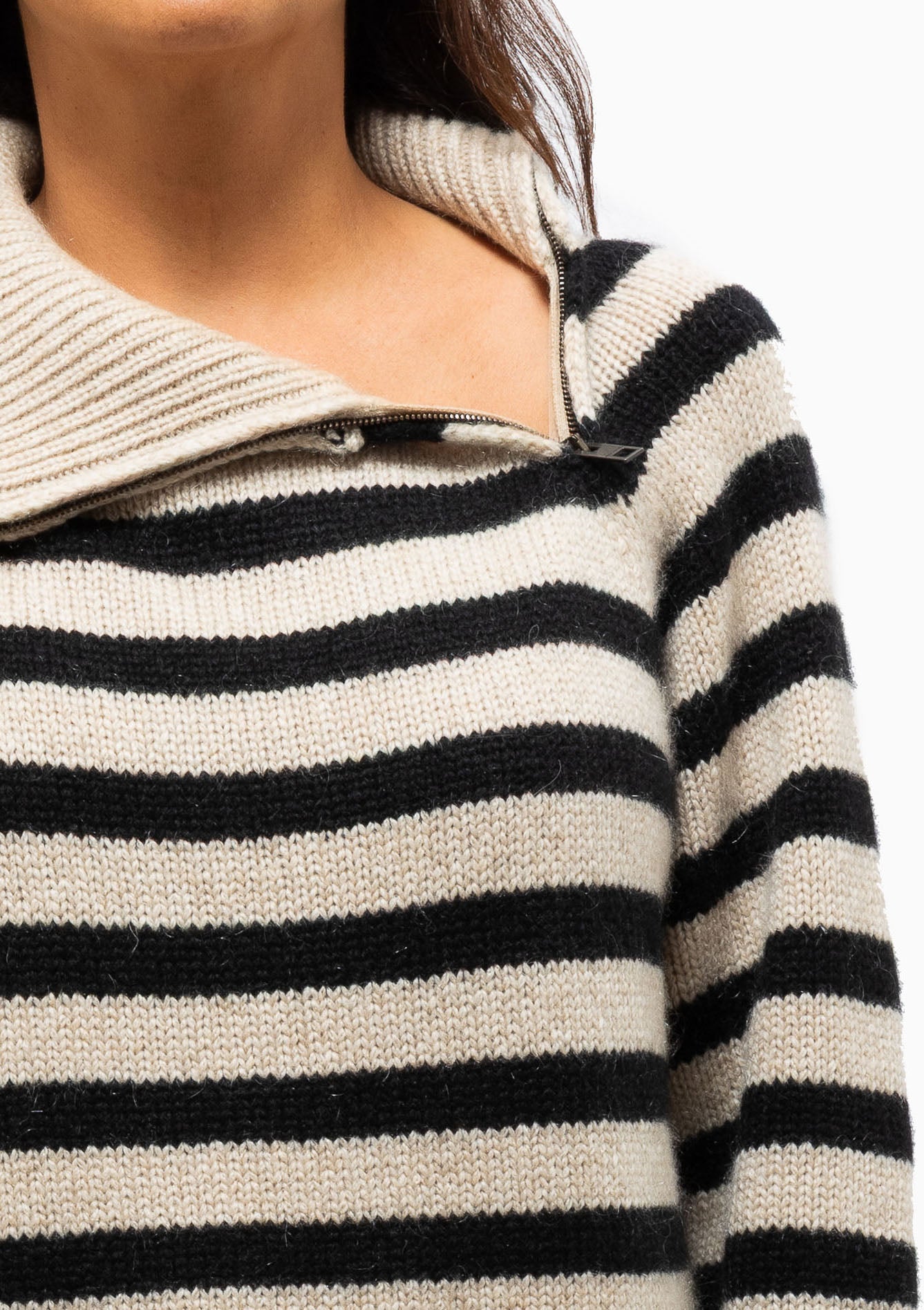 Raelynn Stripe Sweater | Parchment/Black Stripe
