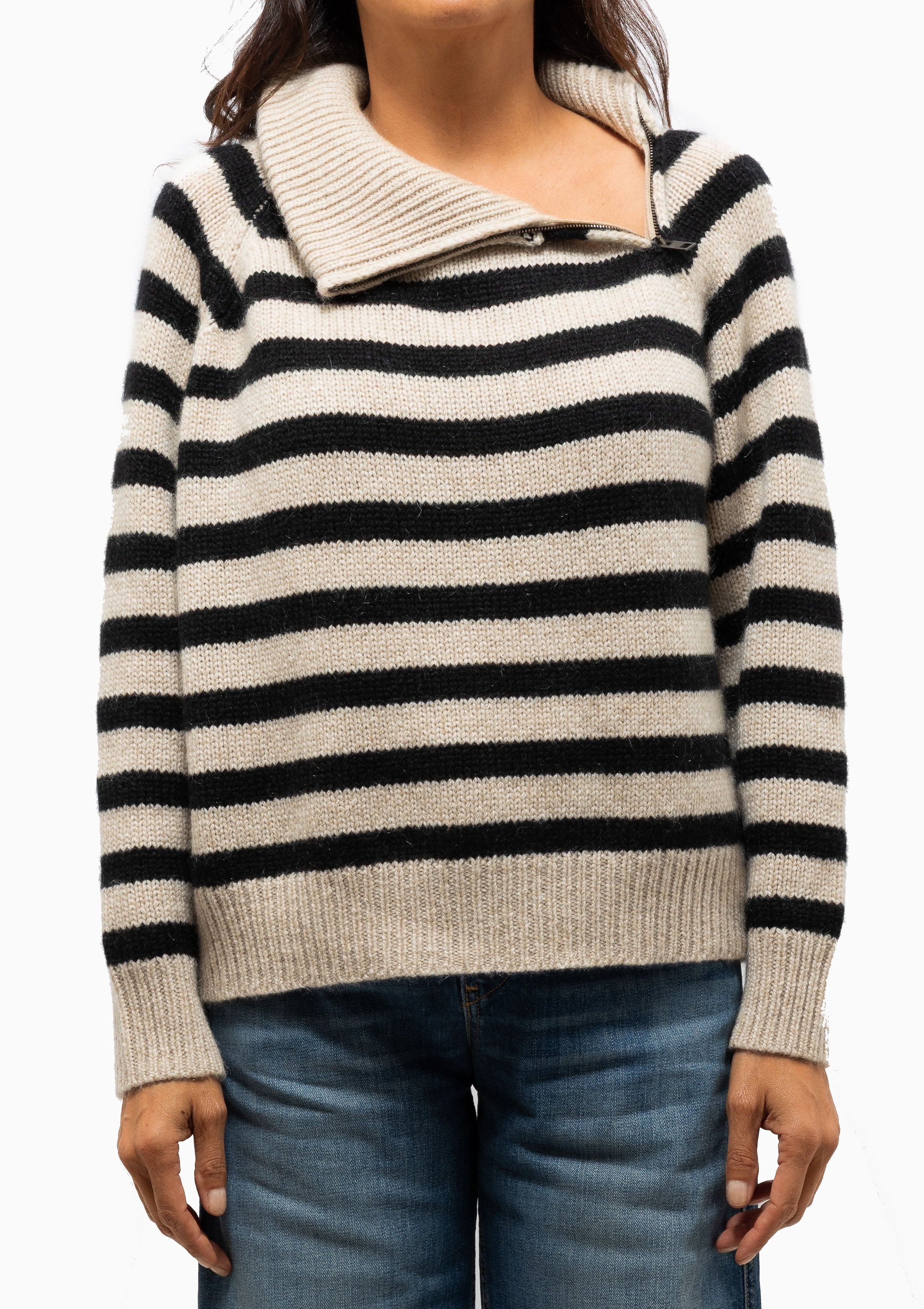 Raelynn Stripe Sweater | Parchment/Black Stripe