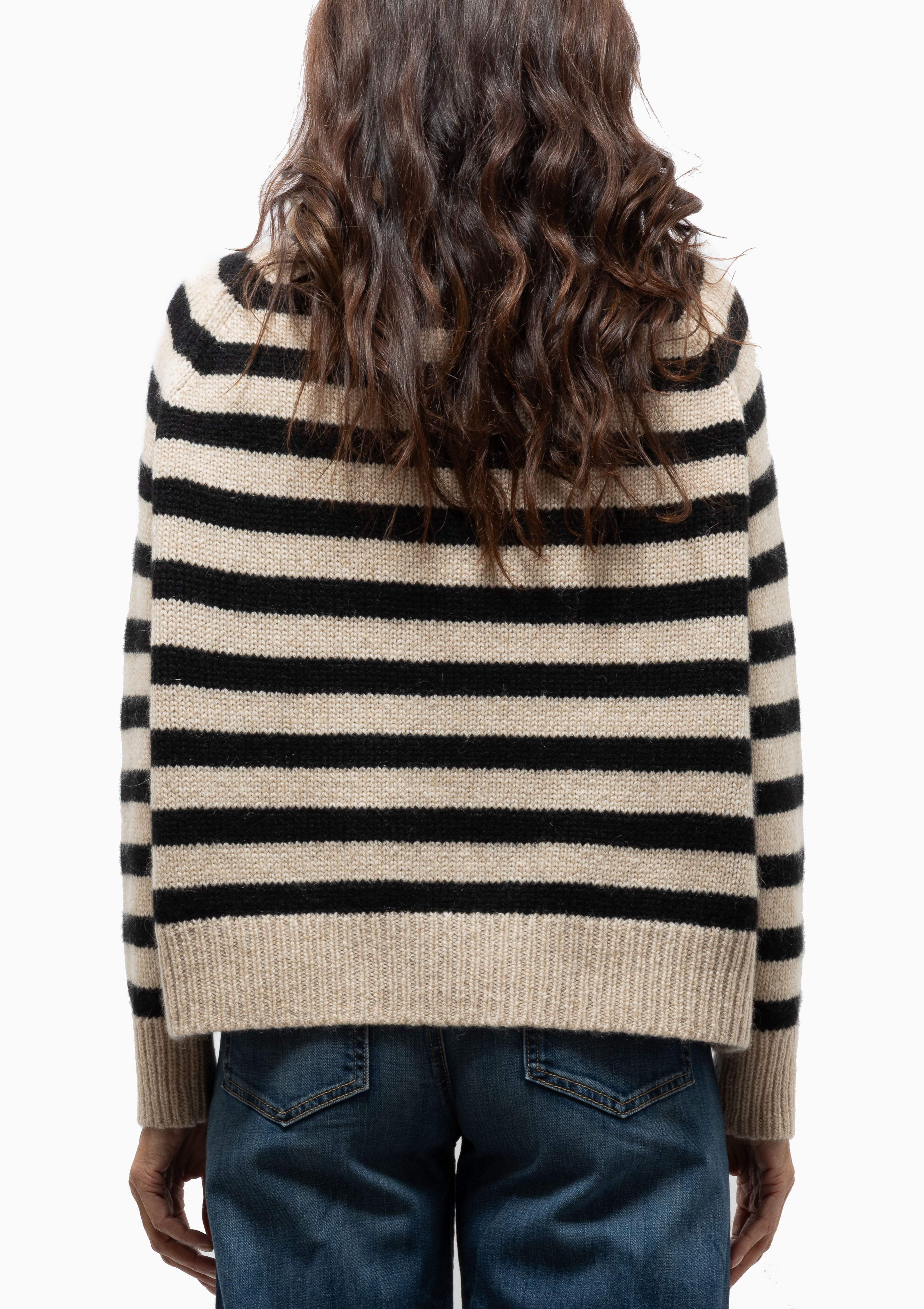 Raelynn Stripe Sweater | Parchment/Black Stripe