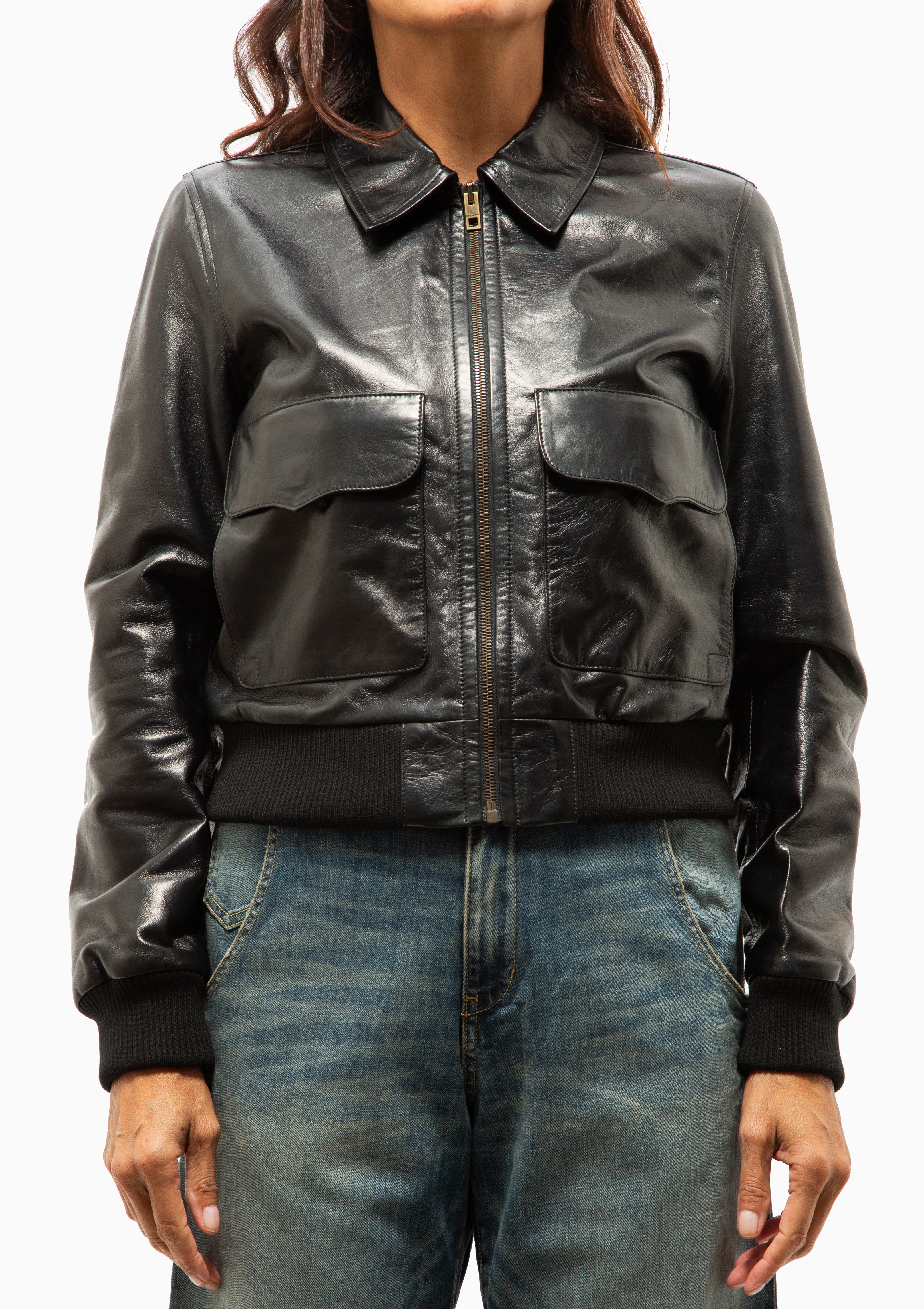 Redley Leather Bomber Jacket | Black