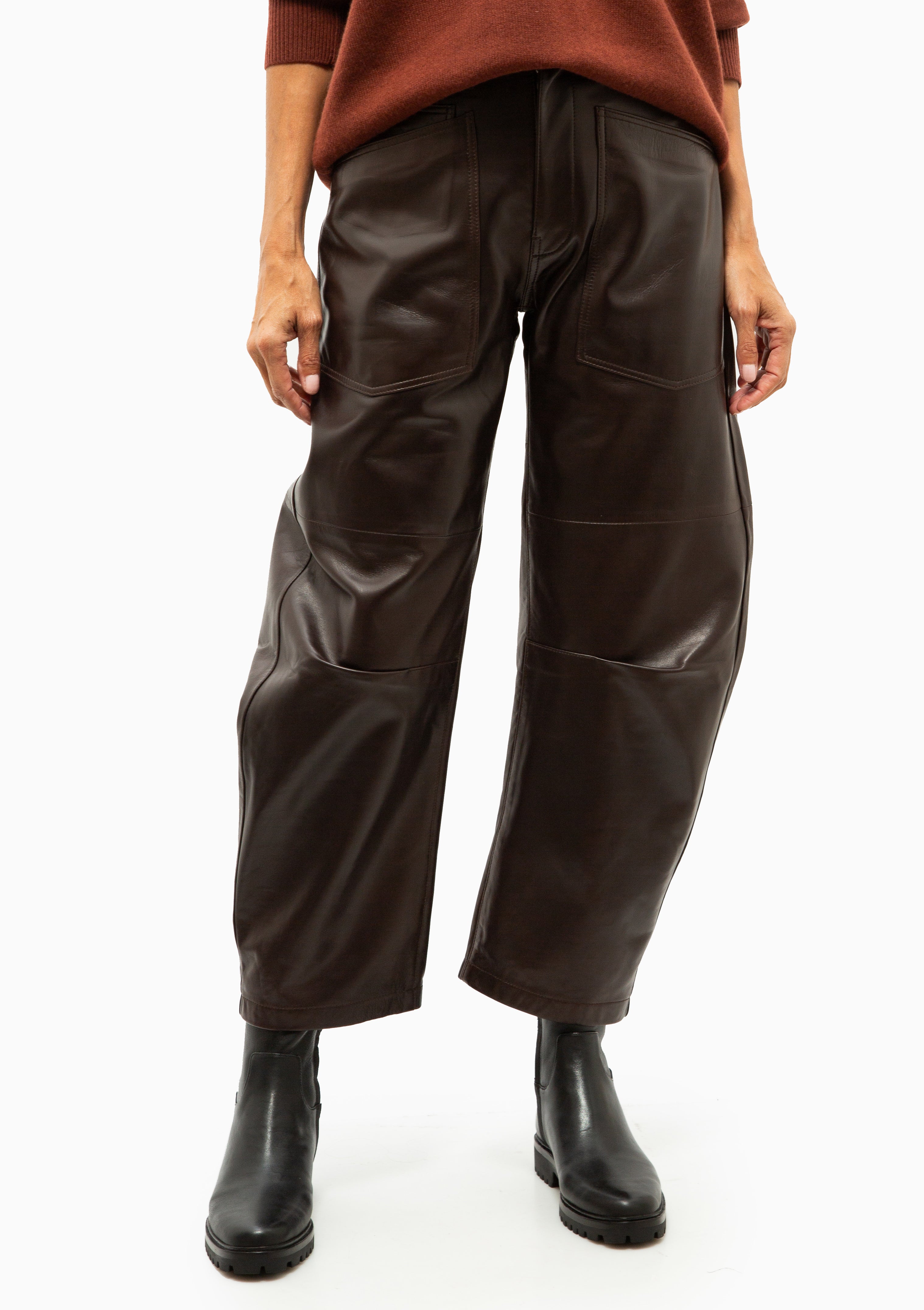 Shon Leather Pant | Dark Brown