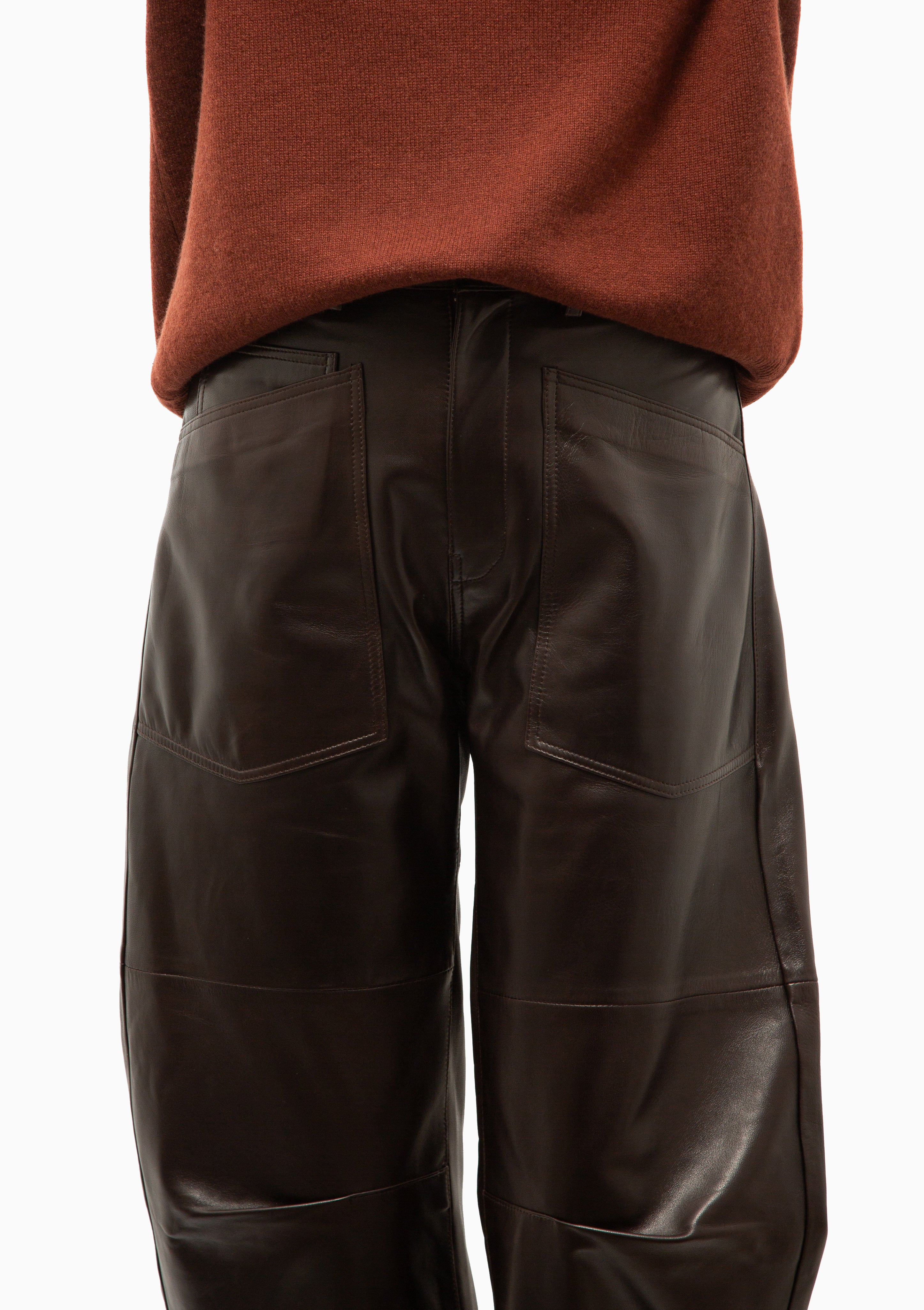 Shon Leather Pant | Dark Brown
