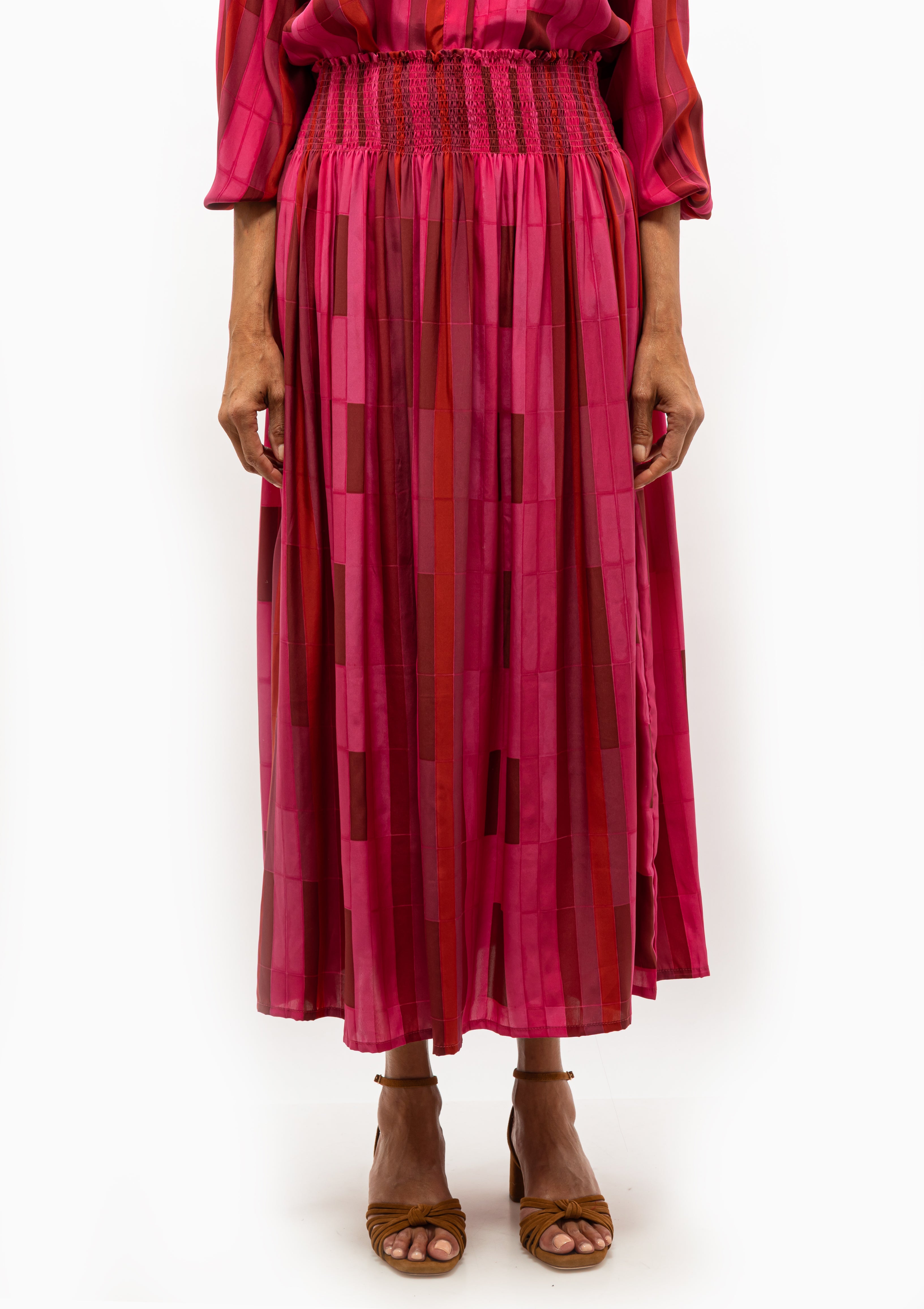 Bella Skirt | Sea Glass Silk Pink