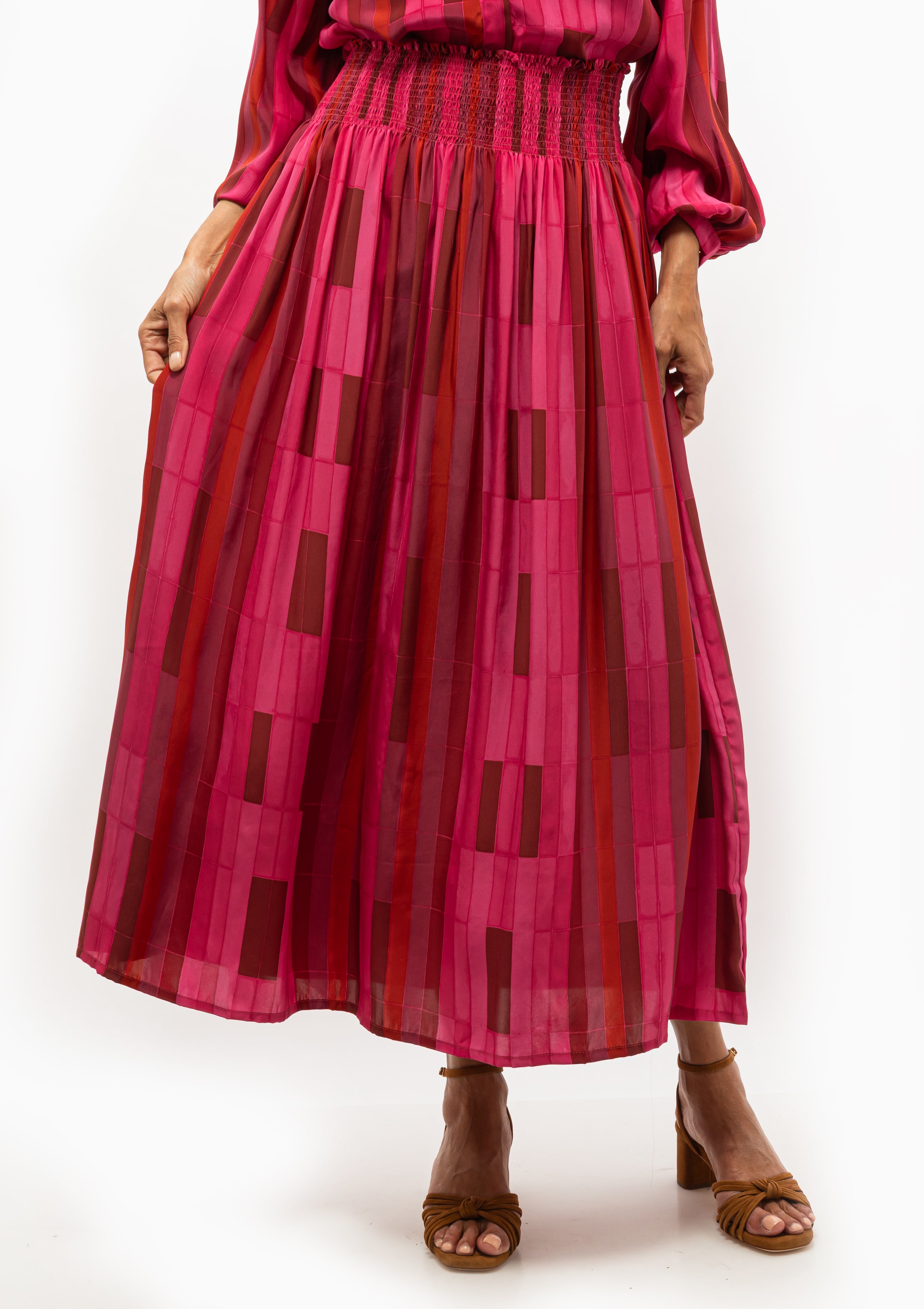 Bella Skirt | Sea Glass Silk Pink