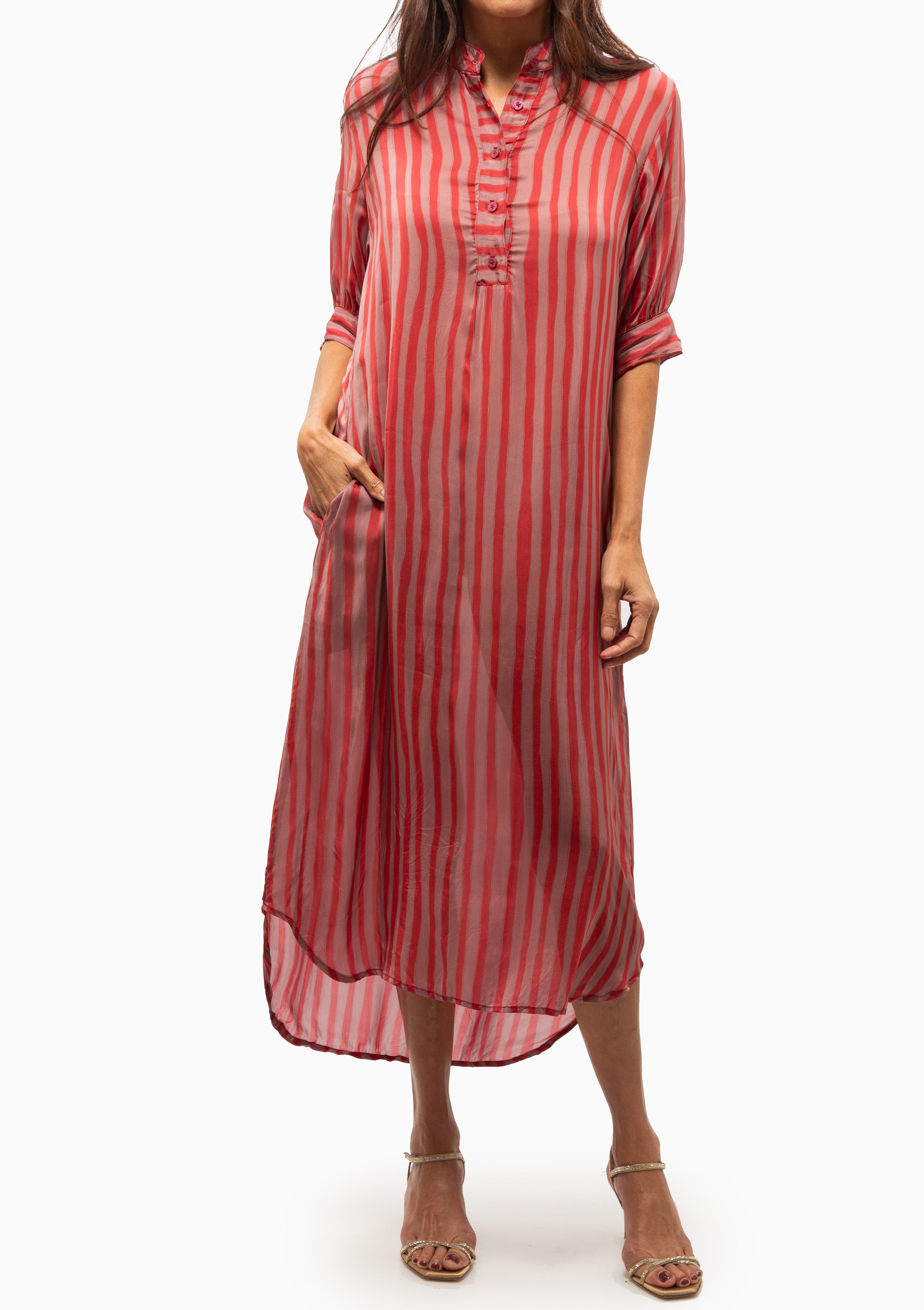 Lulu Dress | Petite Stripe Rhubarb