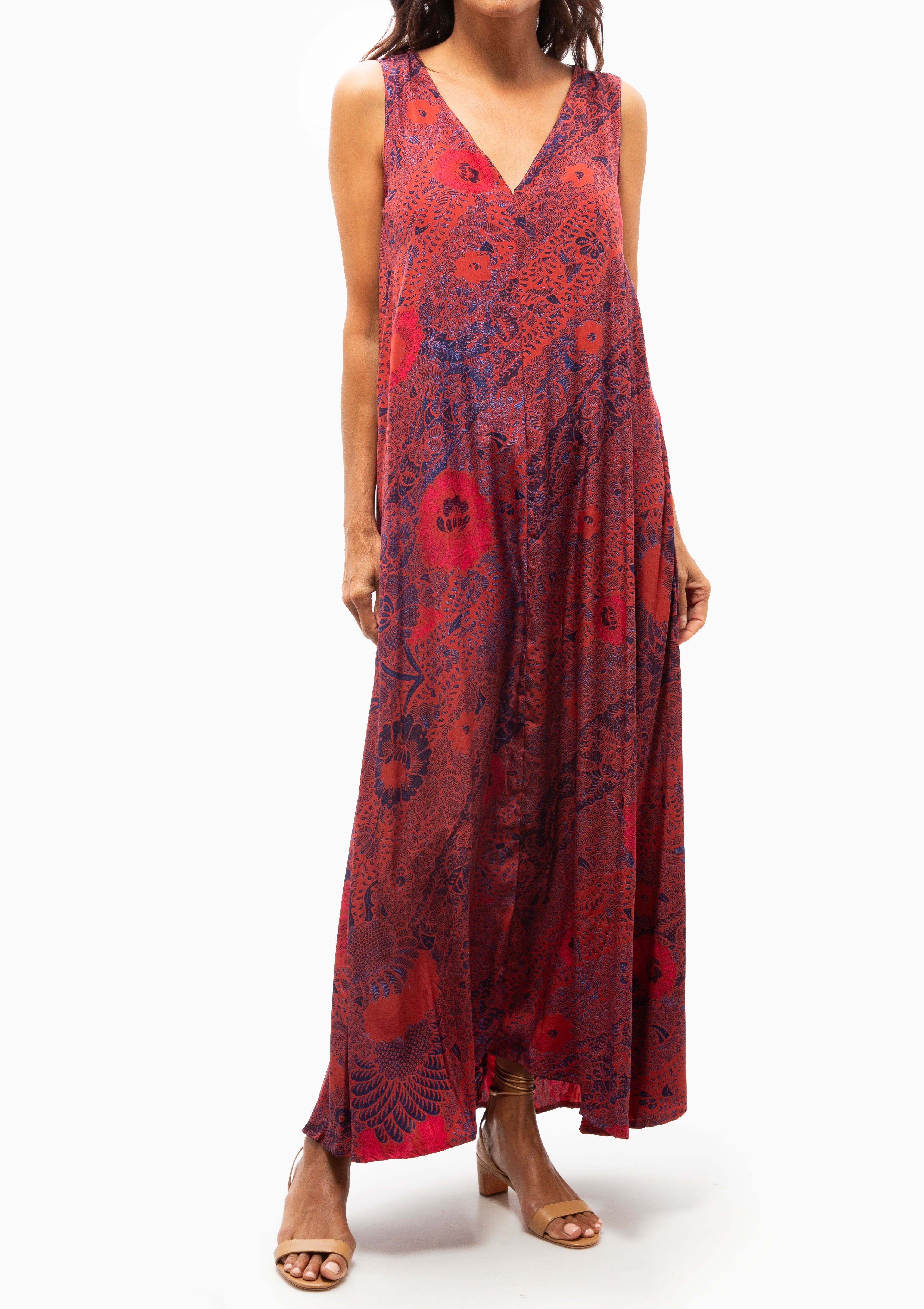 Tova Maxi With Sash | Peacock Currant